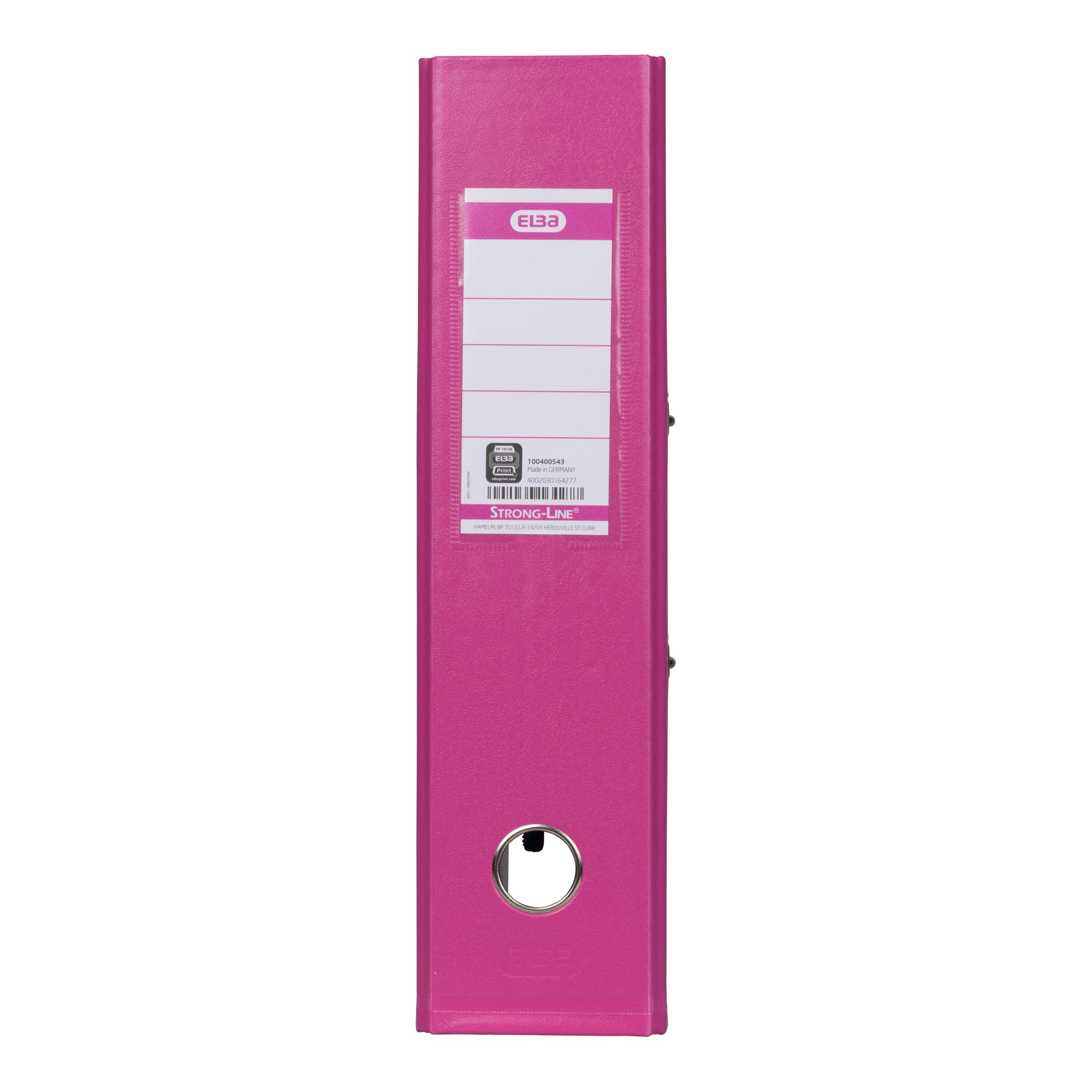Elba 100400543 raccoglitore ad anelli STRONG-Line DIN A4 Doppia Protezione Bordi, larghezza 8 cm Rosa
