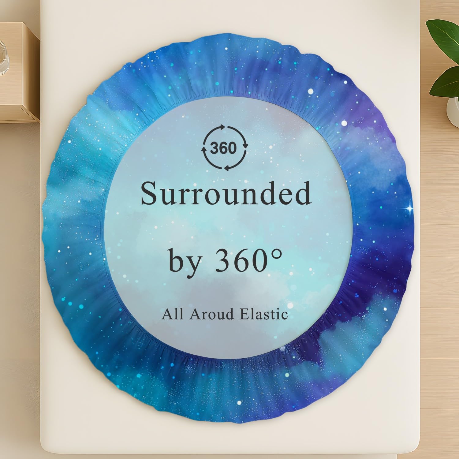 Traumhaft Sternenhimmel Spannbetttuch Fantasie Kosmos Galaxie Nebel Spannbettlaken 200 x 200 x 30 cm 3teilig Mikrofaser Bettwäsche Set mit 2 Kissenbezüge 80 x 80 cm Kein Flachbettlaken
