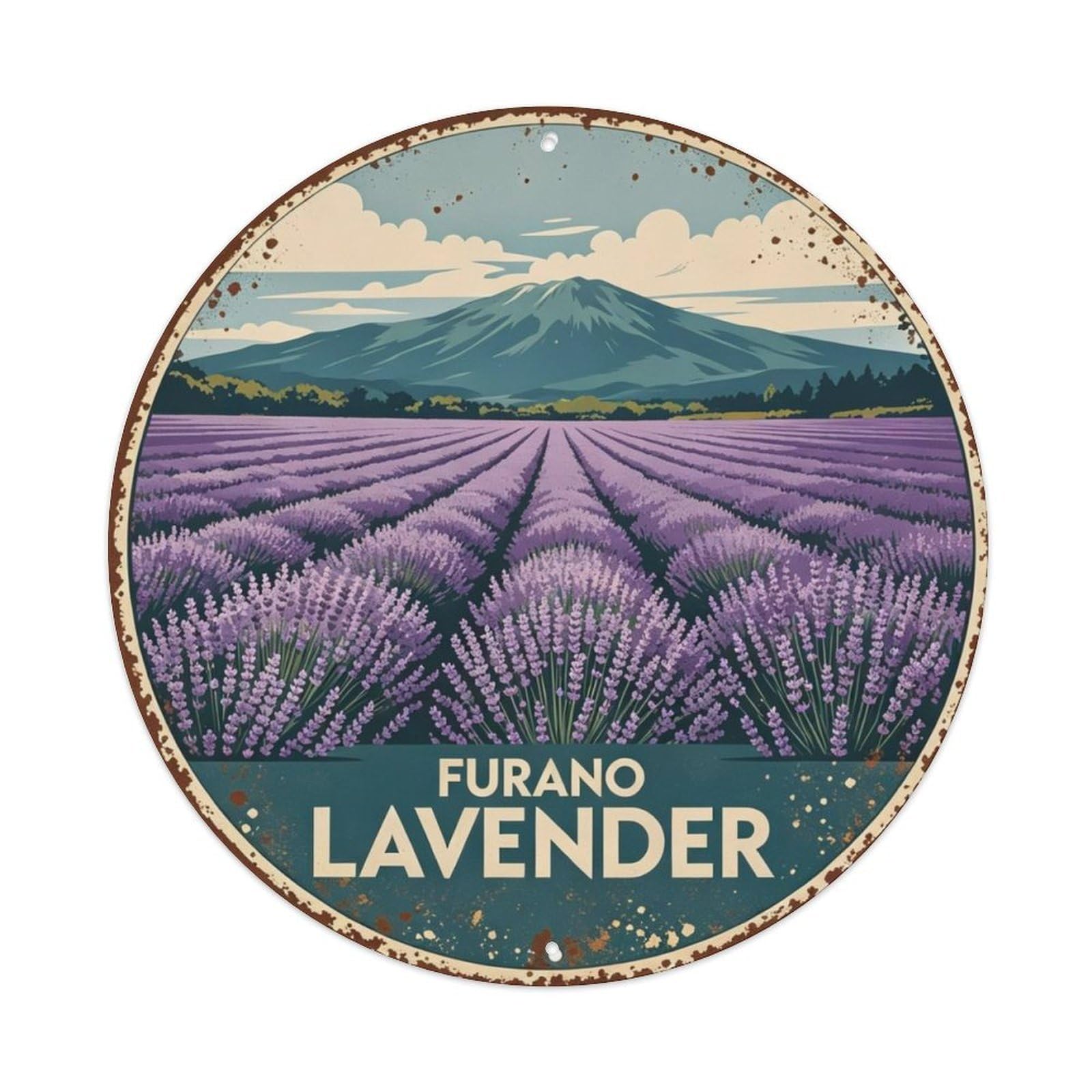 Furano Lavender Metal Tin Sign Plaque