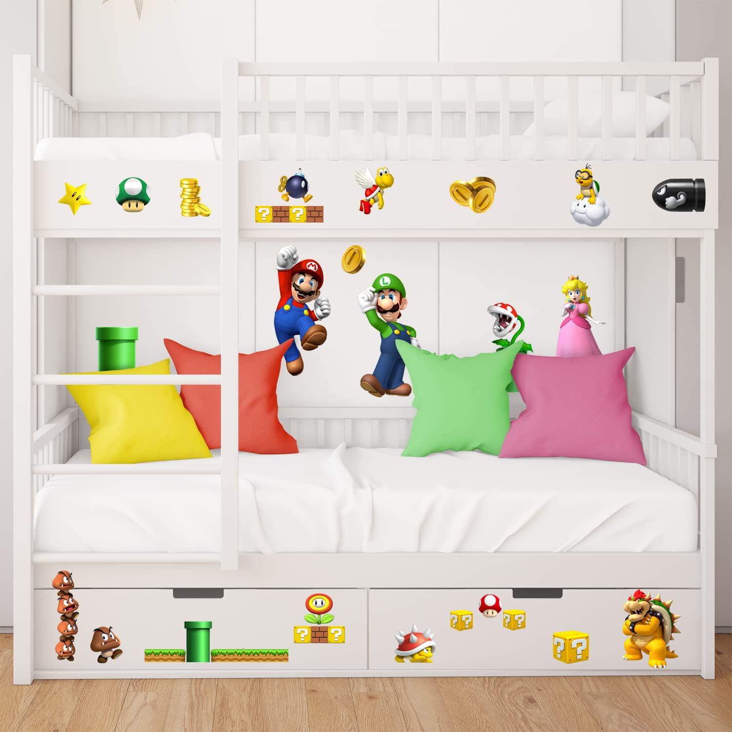 Mario - Adhesivo decorativo para pared de dormitorio, habitación de los niños,