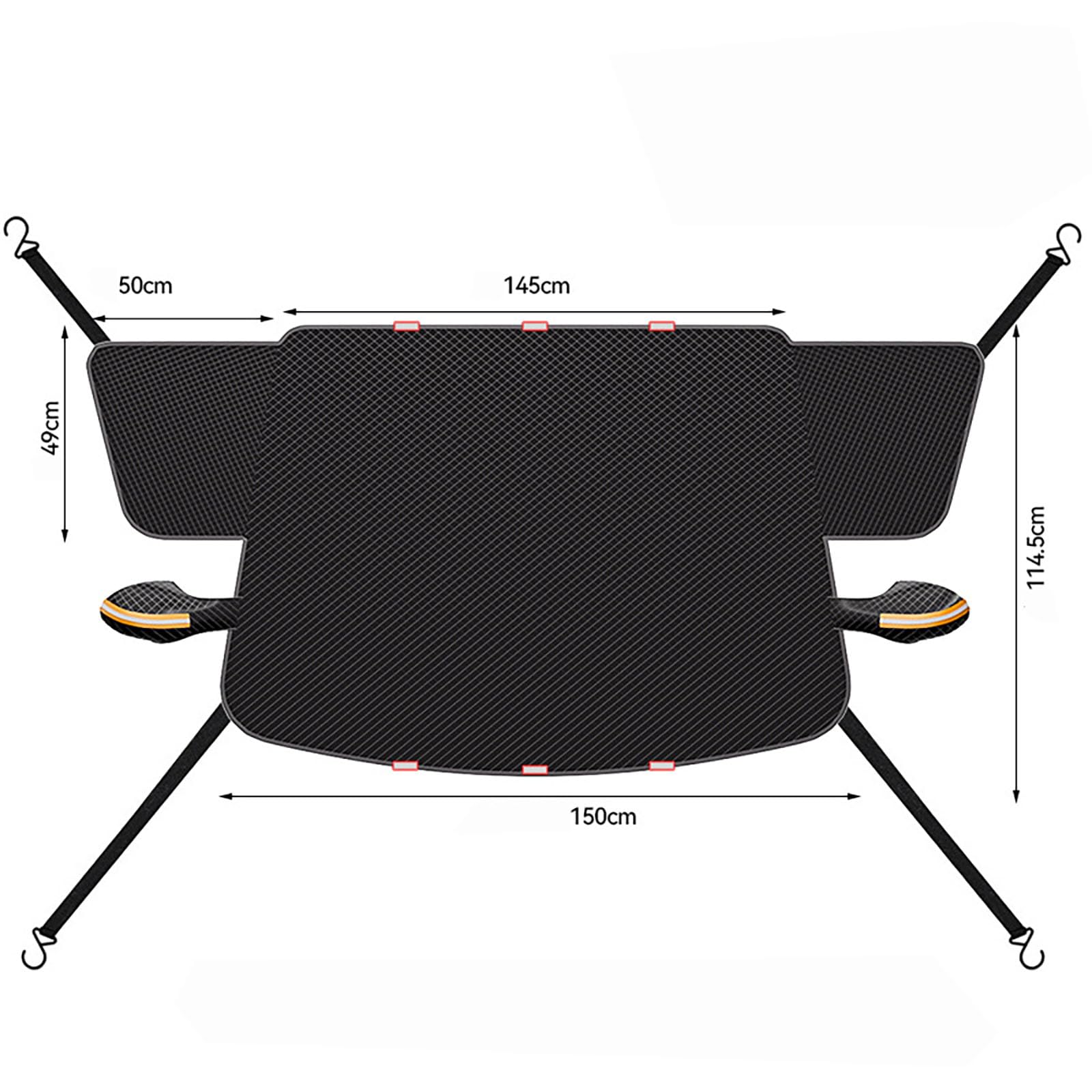 Cubierta Nieve Parabrisa Coche para MG3 2017-2023, Protección Solar Impermeable Funda Plegable Parabrisa Delantero para Todas Las Estaciones, B/Black-Orange