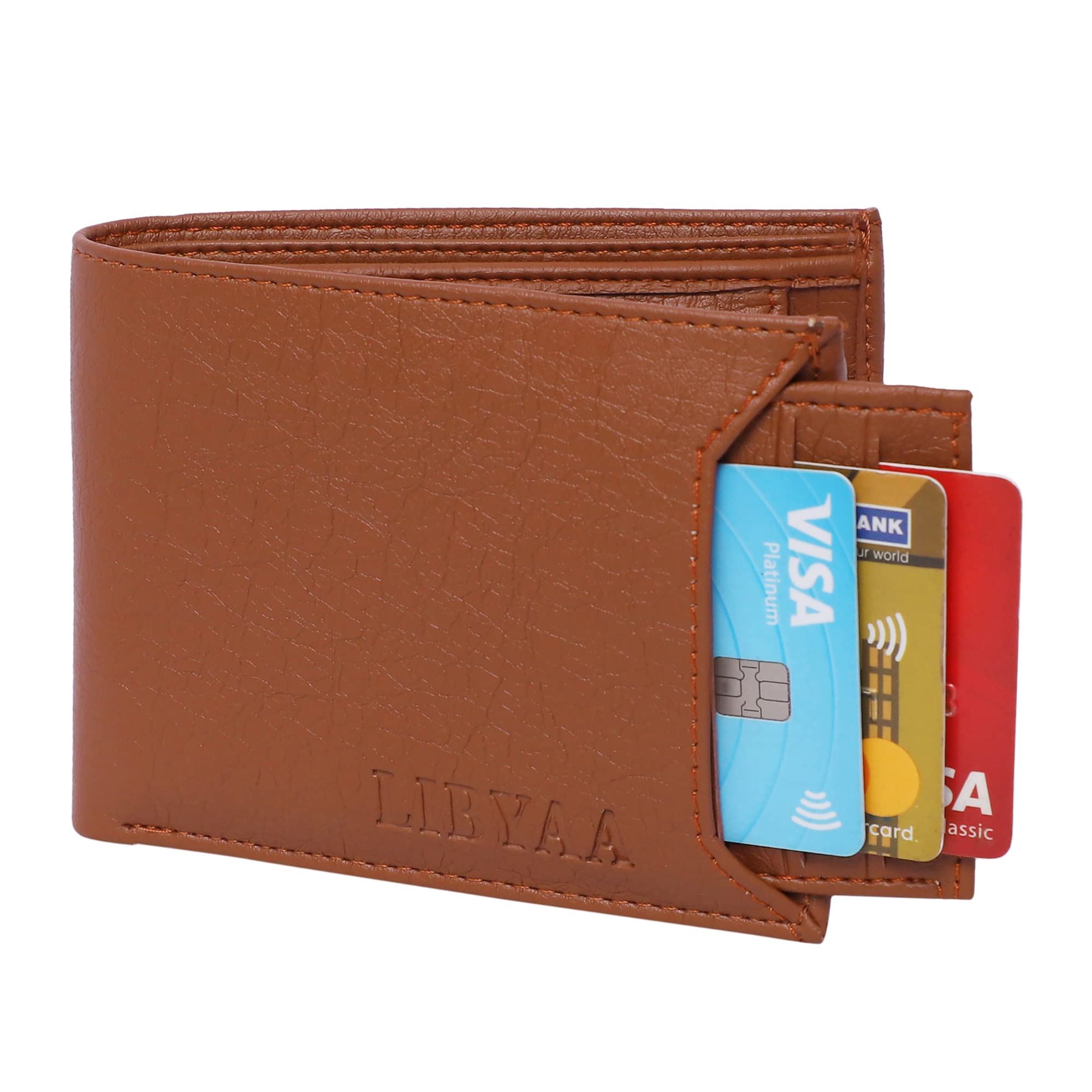 Brown Leather Bifold Wallet for Men, Bi-Fold Design, Faux Leather Material, 7 Card Slots, 3 Compartments, Brown-image-34
