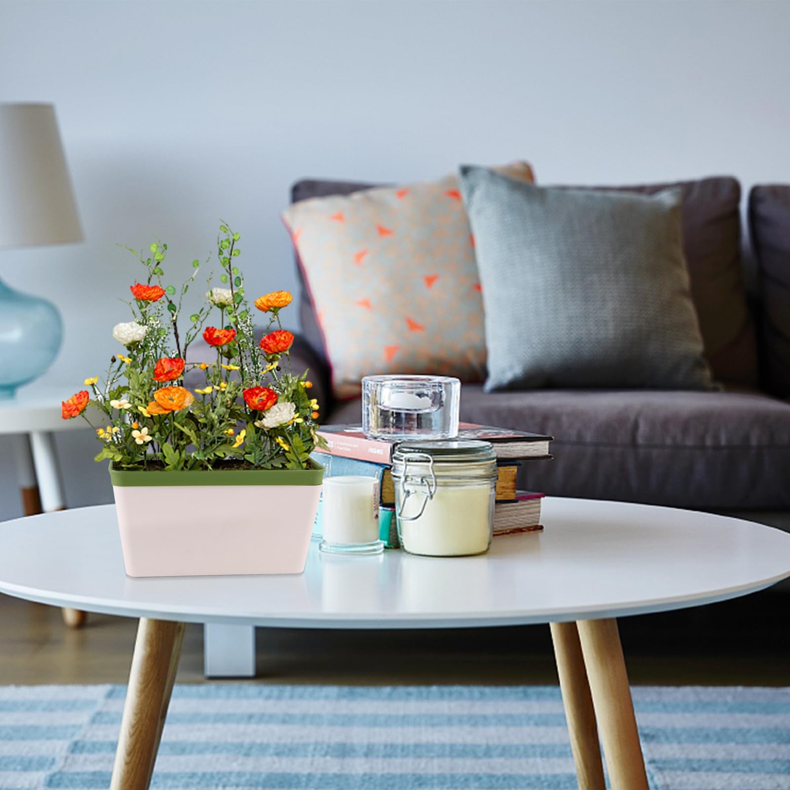 Lot de 6 jardinières d'intérieur pour rebord de fenêtre