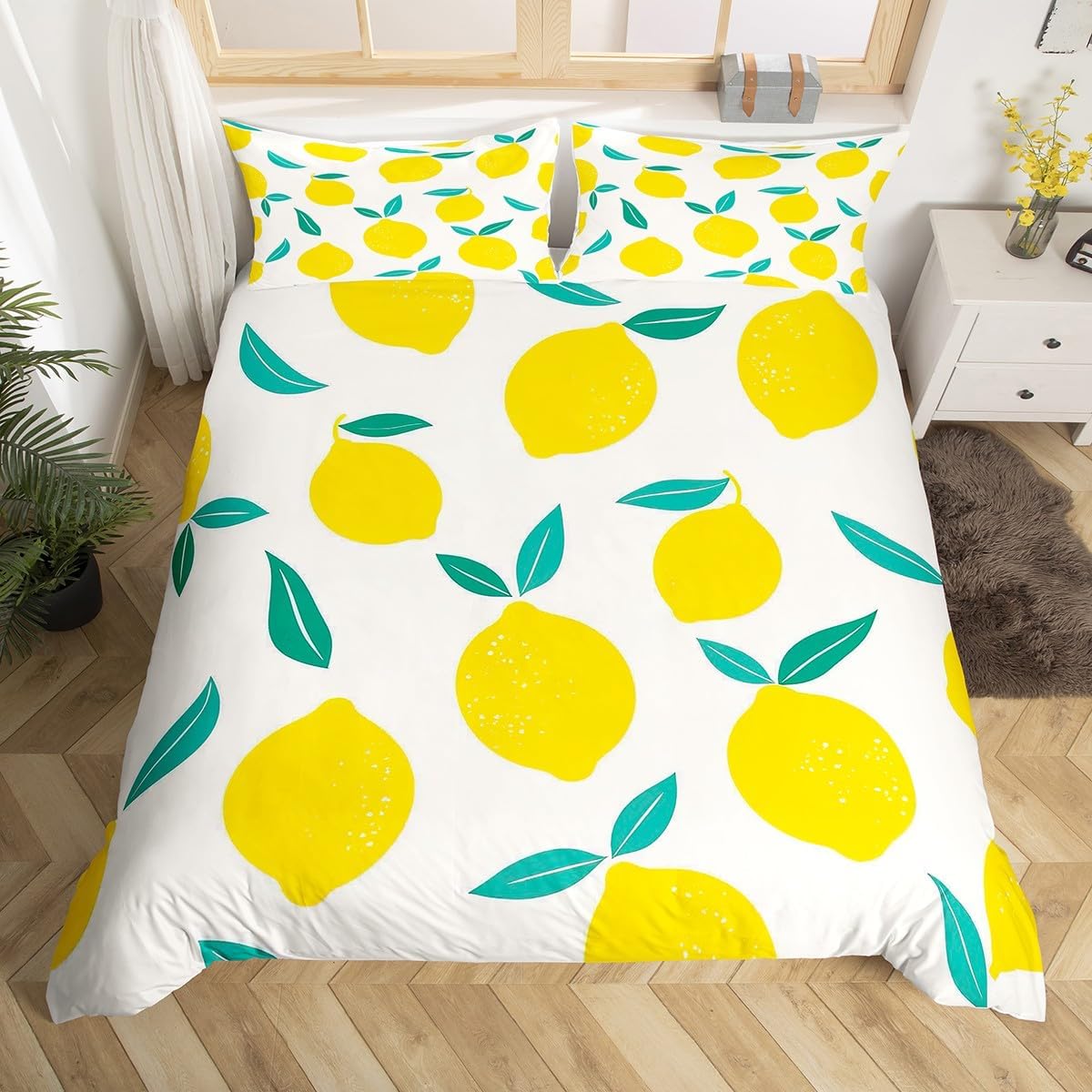 Feelyou Lemon Duvet Cover Set (Twin, 2 Pieces)