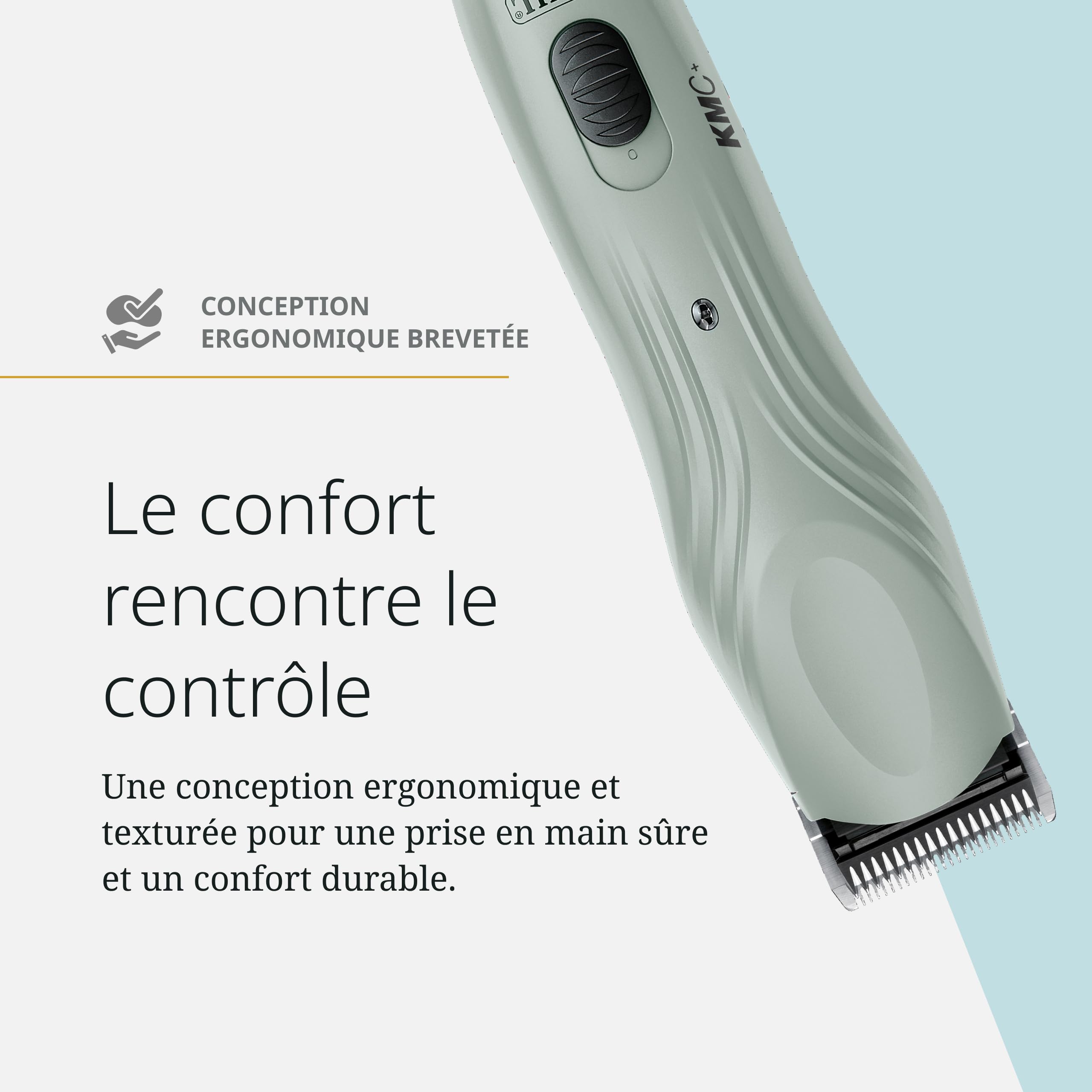 Wahl KMC+ Tondeuse pour Animaux - Moteur Sans Brosse, Boîtier Texturé, Réglages à Double Vitesse, Utilisation Cordon/Autonome - Autonomie de 120 Minutes