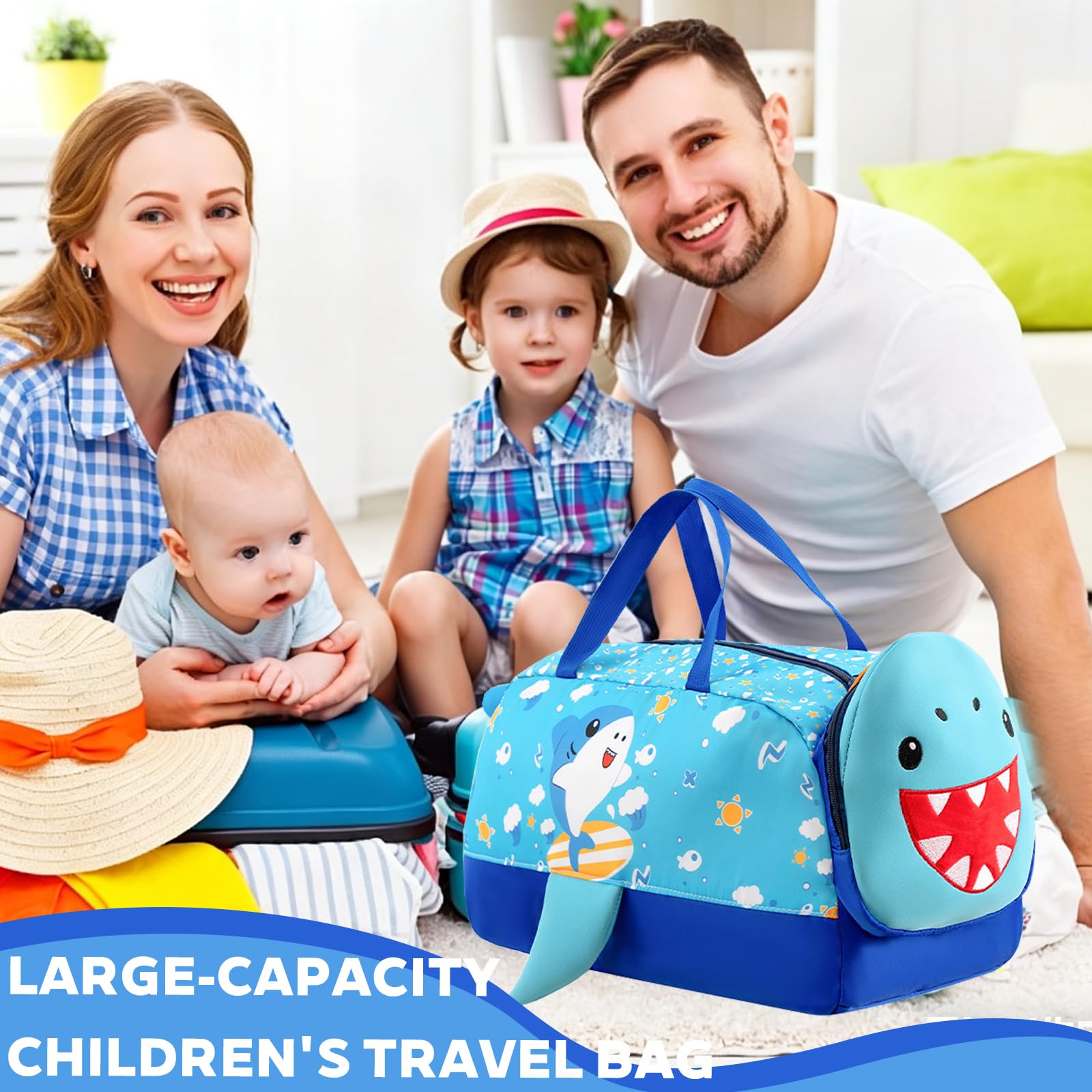 Borsa Sportiva per Bambini, Impermeabile Borsone Piscina Sportiva, Borsa da Viaggio Ragazzi Ragazze, Weekender Borsas da Palestra per Viaggi, Fitness, Sport, 48 x 25 x 20 cm