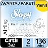 Sleepy Bio Natural Premium Plus Airbag Comfort Avantaj Paketi Bebek Bezi 2 Numara Mini 136 Adet