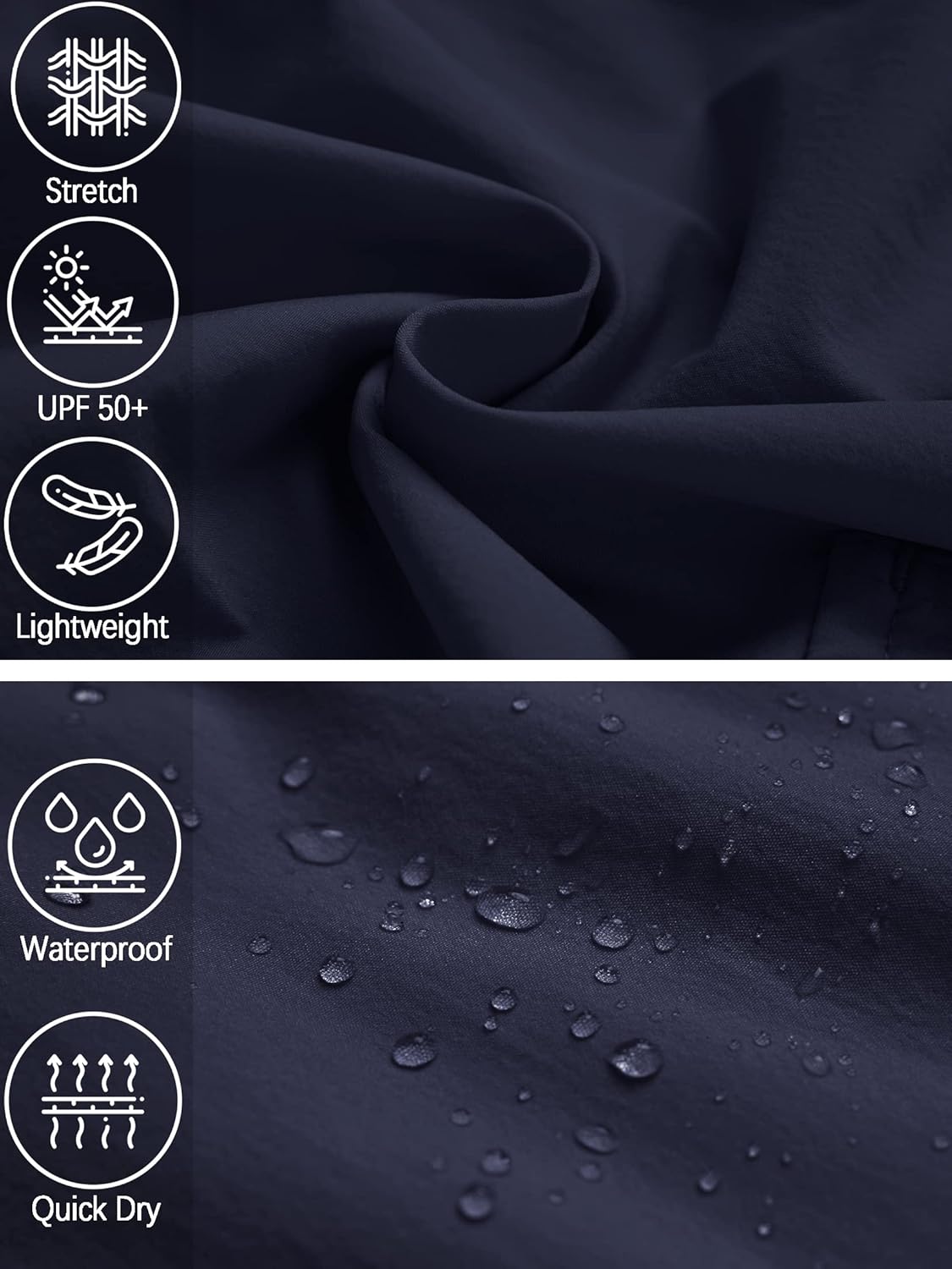 Mens Hiking Convertible Pants Waterproof Lightweight Quick Dry Zip Off Fishing Travel Safari Outdoor Cargo Work - Image 5