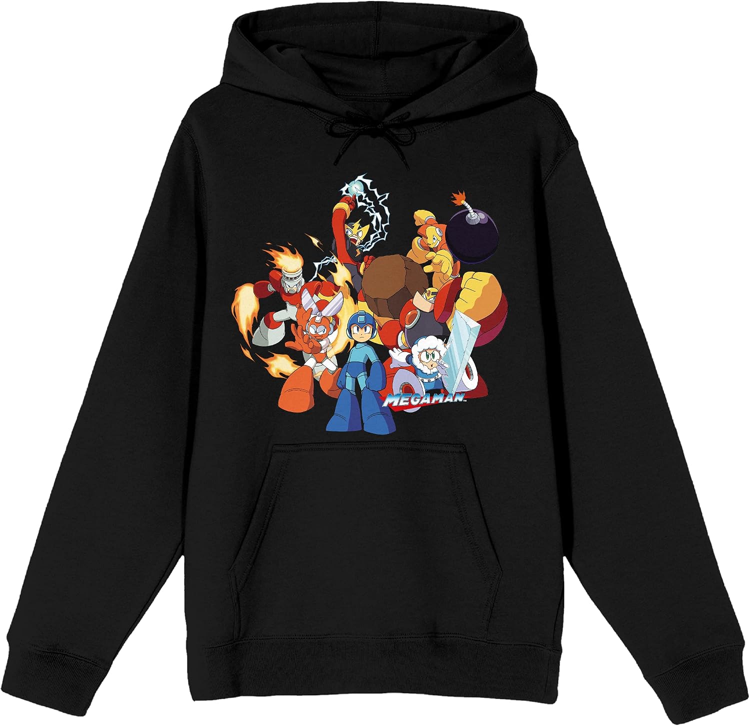 Bioworld Men's Black Packaged Shirt, Mega Man Group Hoodie