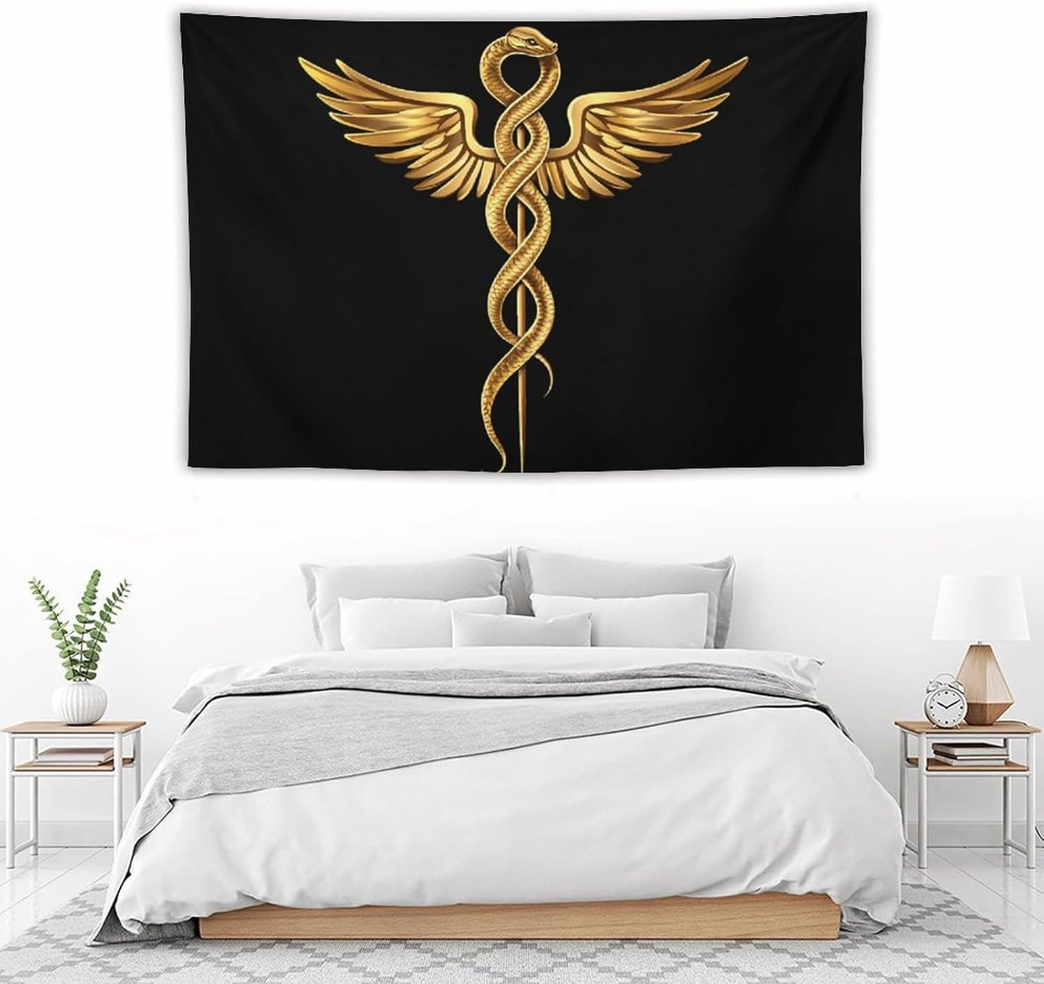 Caduceus Symbol Tapestry Wall Art Posters Decor Wall Hanging Tapestries for Bedroom Living Room Dorm