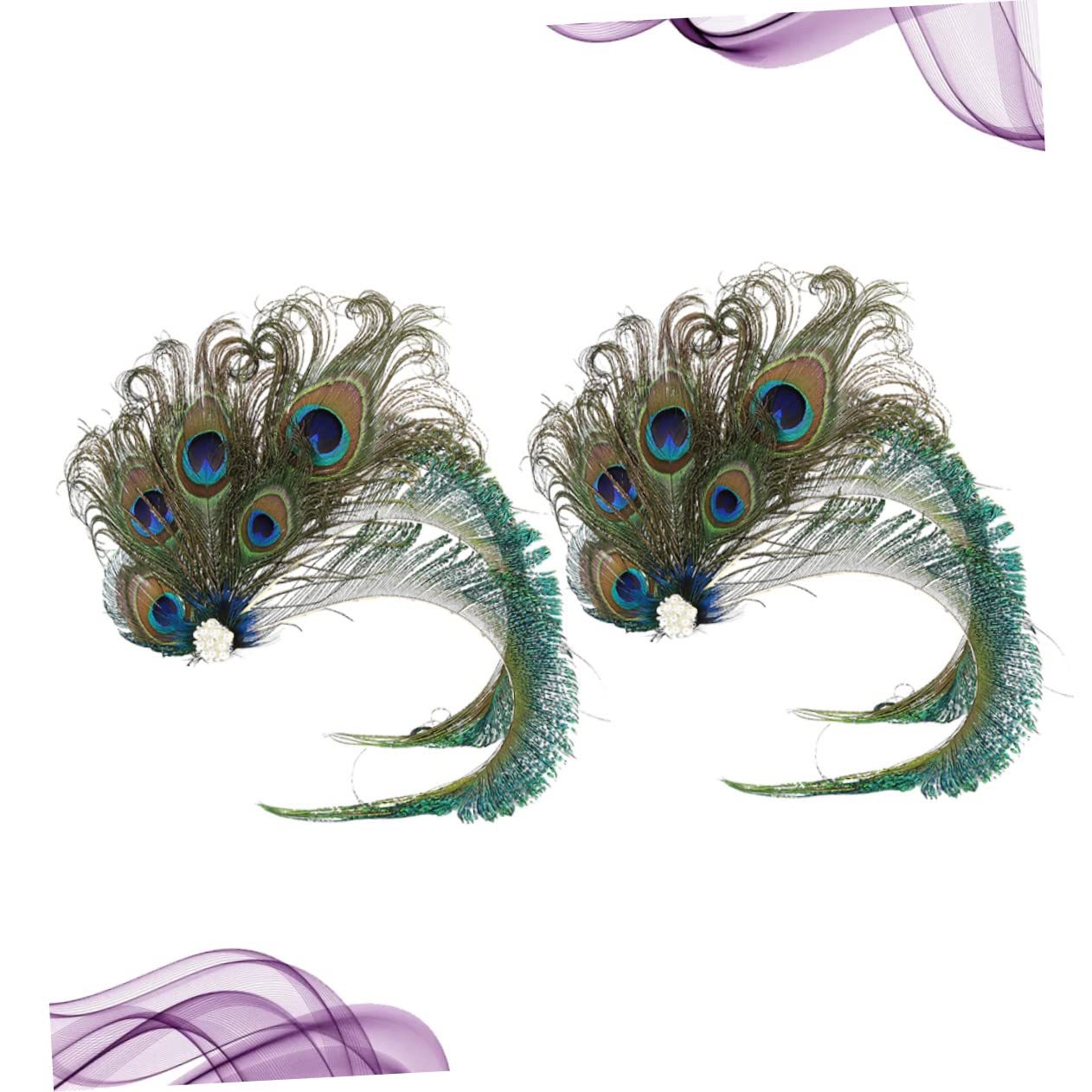 2 Stück Haarschmuck für Braut mit Künstlicher Pfauenfeder und Strass Elegante Haarspangen mit Gutem Halt und Einfachem Clip für Hochzeit
