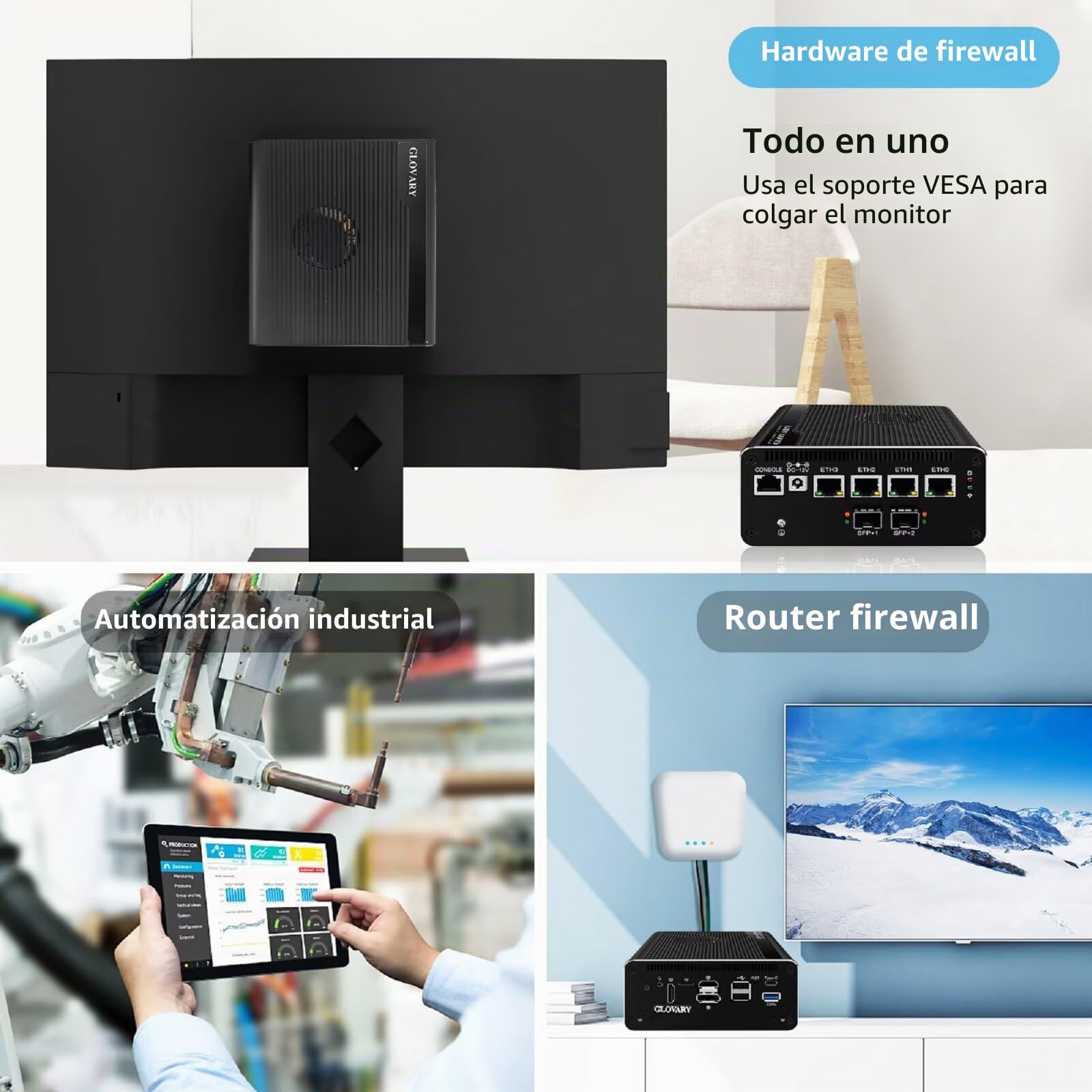 Micro Firewall Appliance 13th Gen U300E, Dual 10GbE 82599ES SFP+ Mini PC Router, 4 x 2.5GbE LAN Home Server, Barebone, TypeC 10Gbit, OPNsense Hardware