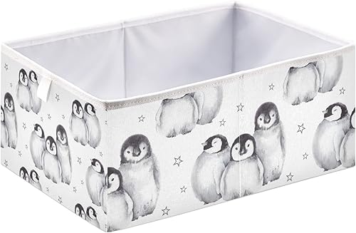 Miniatura 2 de Cesta de almacenamiento de pingüinos para bebés, cesta de almacenamiento cuadrada plegable para guardería, caja de almacenamiento de juguetes,