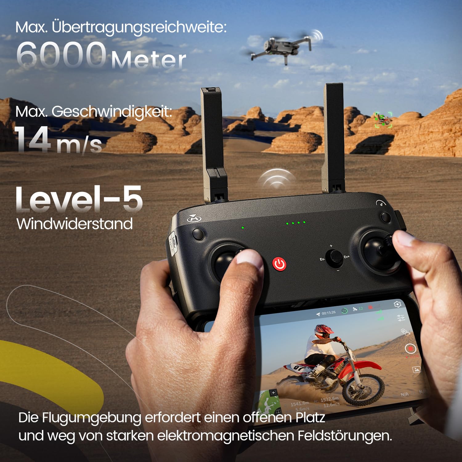 Holy Stone HS900 GPS Drohne mit 4K Kamera & 3-Achsen-Gimbal | 48 MP Fotos, 6 km Übertragung, 30 Min. Flugzeit, Visuelles Folgen, QuickShots, C0 unter 249 g