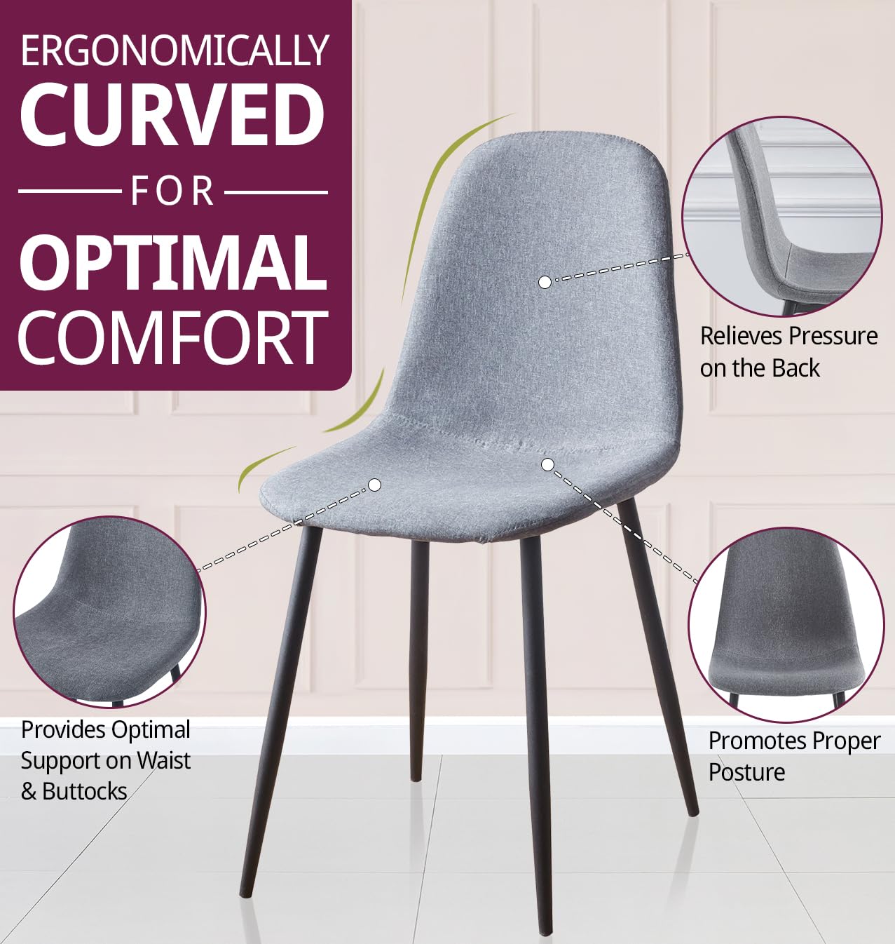 Hallowood Furniture Cullompton - Set Di 4 Sedie Da Pranzo Con Gambe In