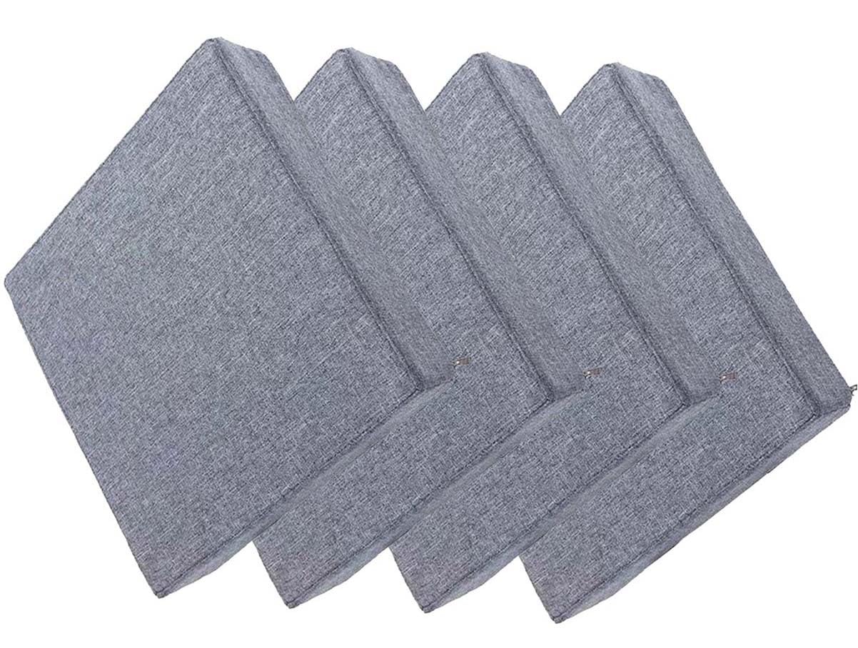Coussins de chaise carrés lot de 4 pour intérieur et extérieur confort 40x40x5 cm