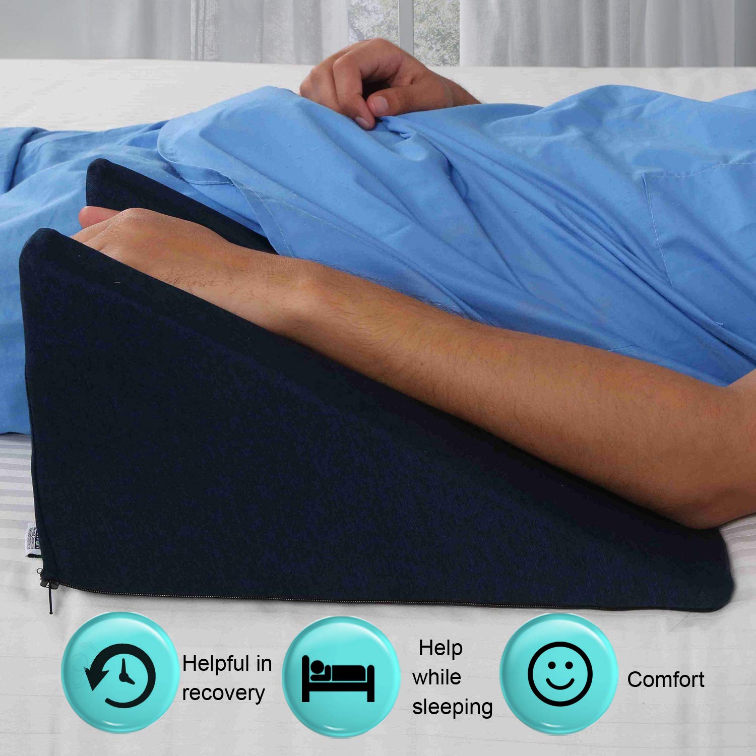 Metron Hand Arm Wrist Support Slope Elevator for Recovery & Stabilization from Swelling Edema Splinting Fabrication Stroke Recovery | Washable Cover | Dark Color | Pack of 1 Pc - Image 2 thumbnail