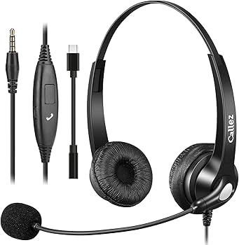 Amazon.co.jp: Callezヘッドセット携帯電話用3.5mm 両耳 ノイズ