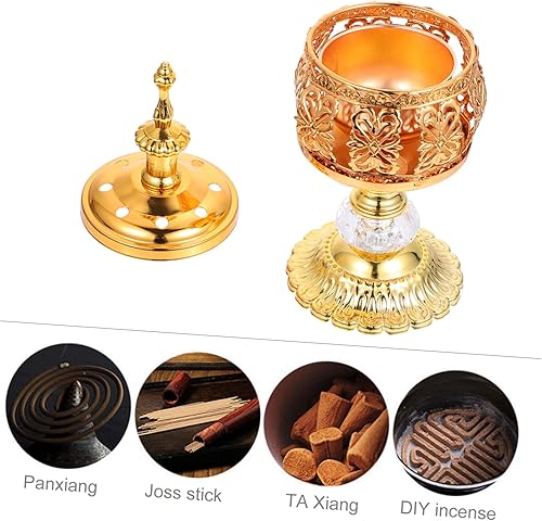 Miniatura 3 de Abaodam Oriente Medio Quemador de incienso de encaje Soporte de incienso budista chino Quemador de Oud Quemador de insencia de metal Decoración de