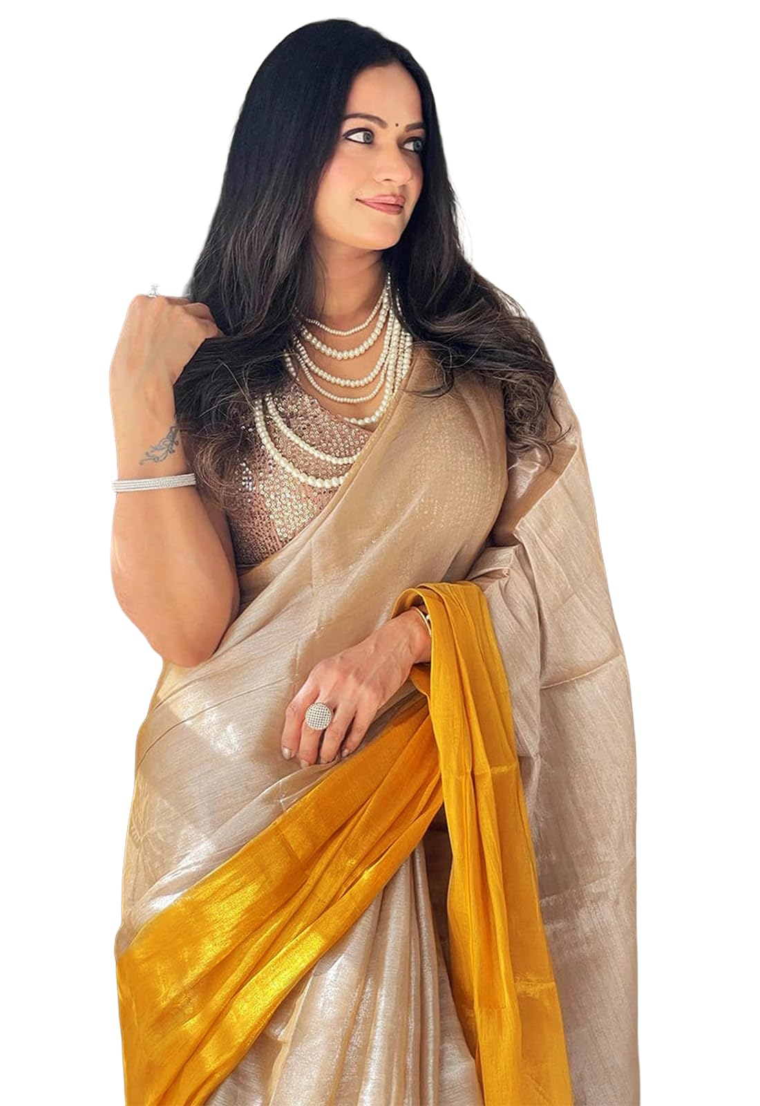 yashika Women Chanderi Silk Solid Saree With Unstitched Blouse Piece |saree for Women | New Sari | Latest Saree-picture-30