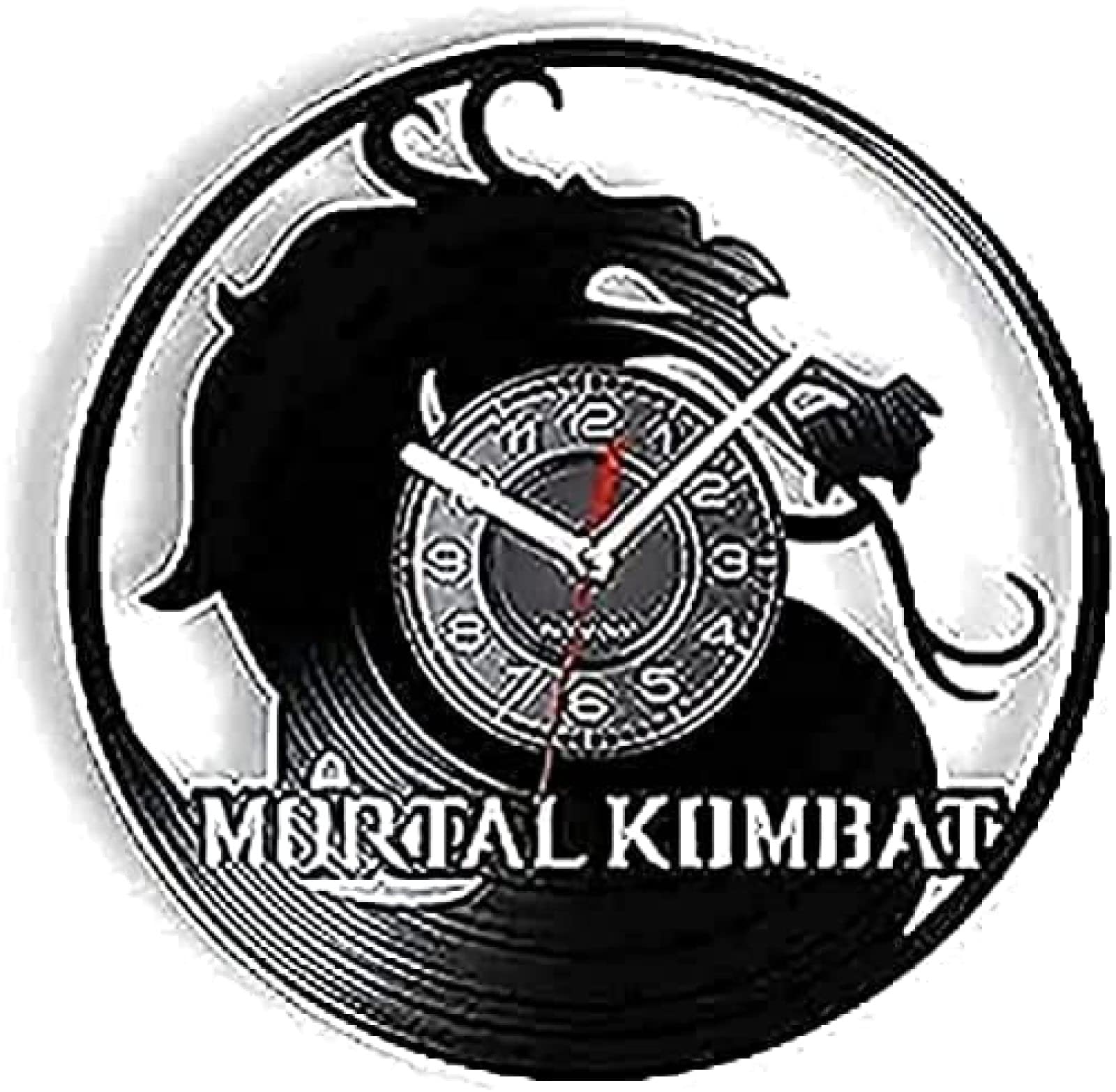Horloge murale dragon en disque vinyle pour une décoration moderne et originale