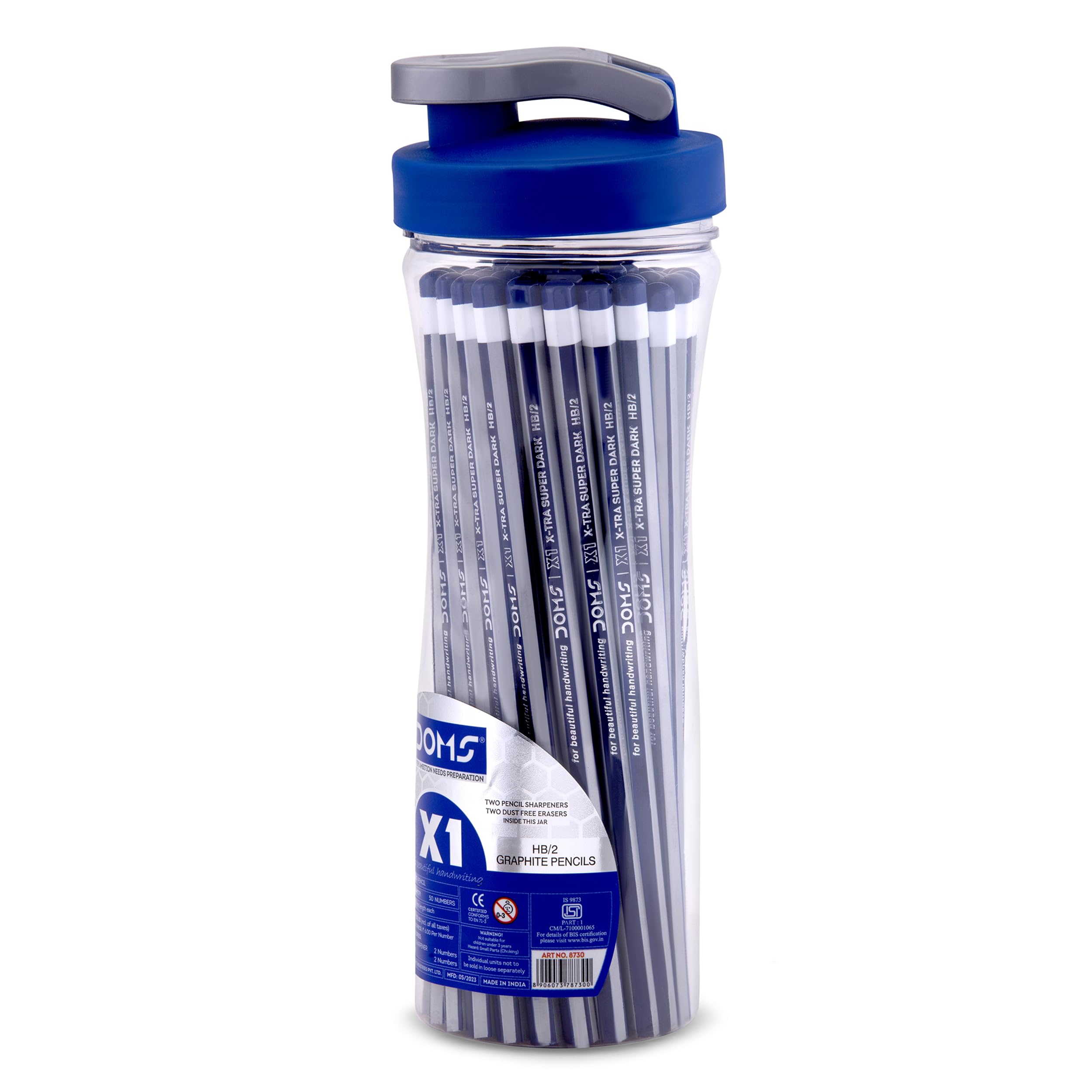 DOMS X1 PENCIL 50 PCS PENCIL SIPPER, Black