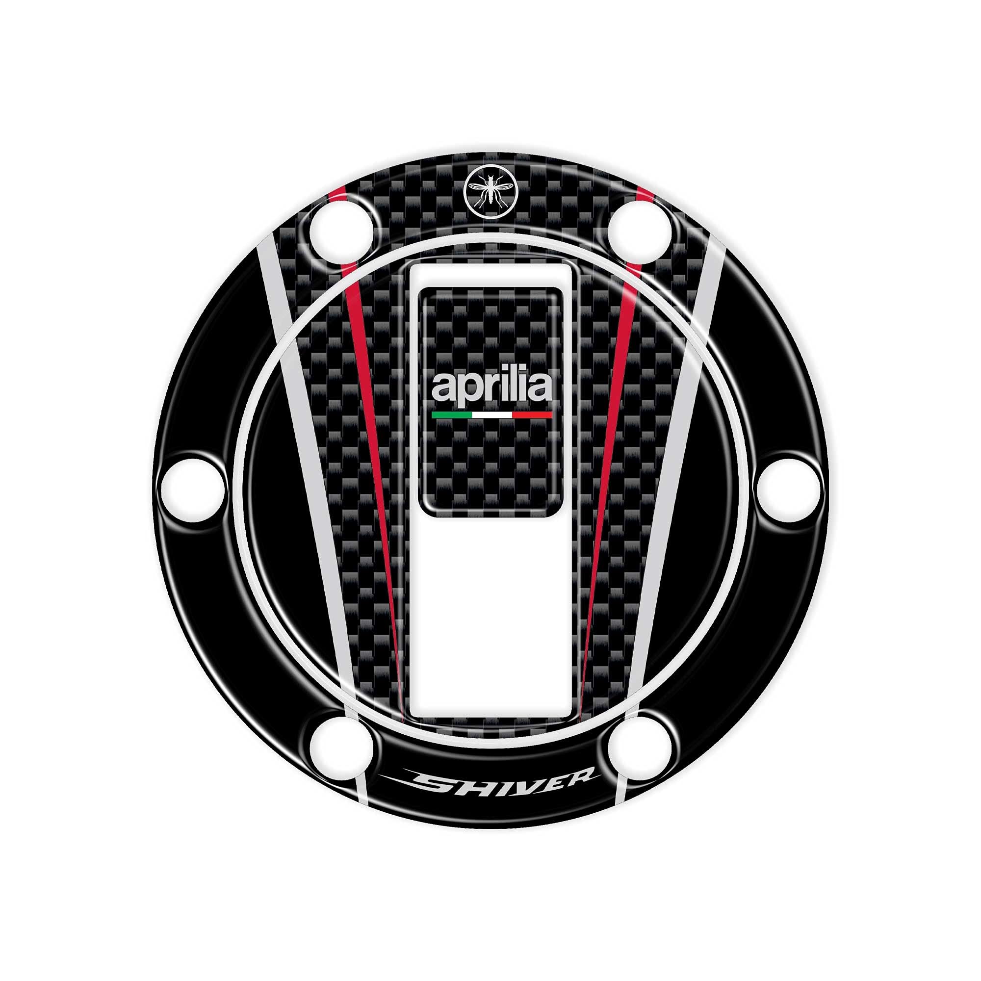 Pegatina 3D Con Resina Para Depósito De Aprilia Shiver — Protección Y Decoración A Medida, Hecha En Italia. ¡Resistente A Rayaduras!