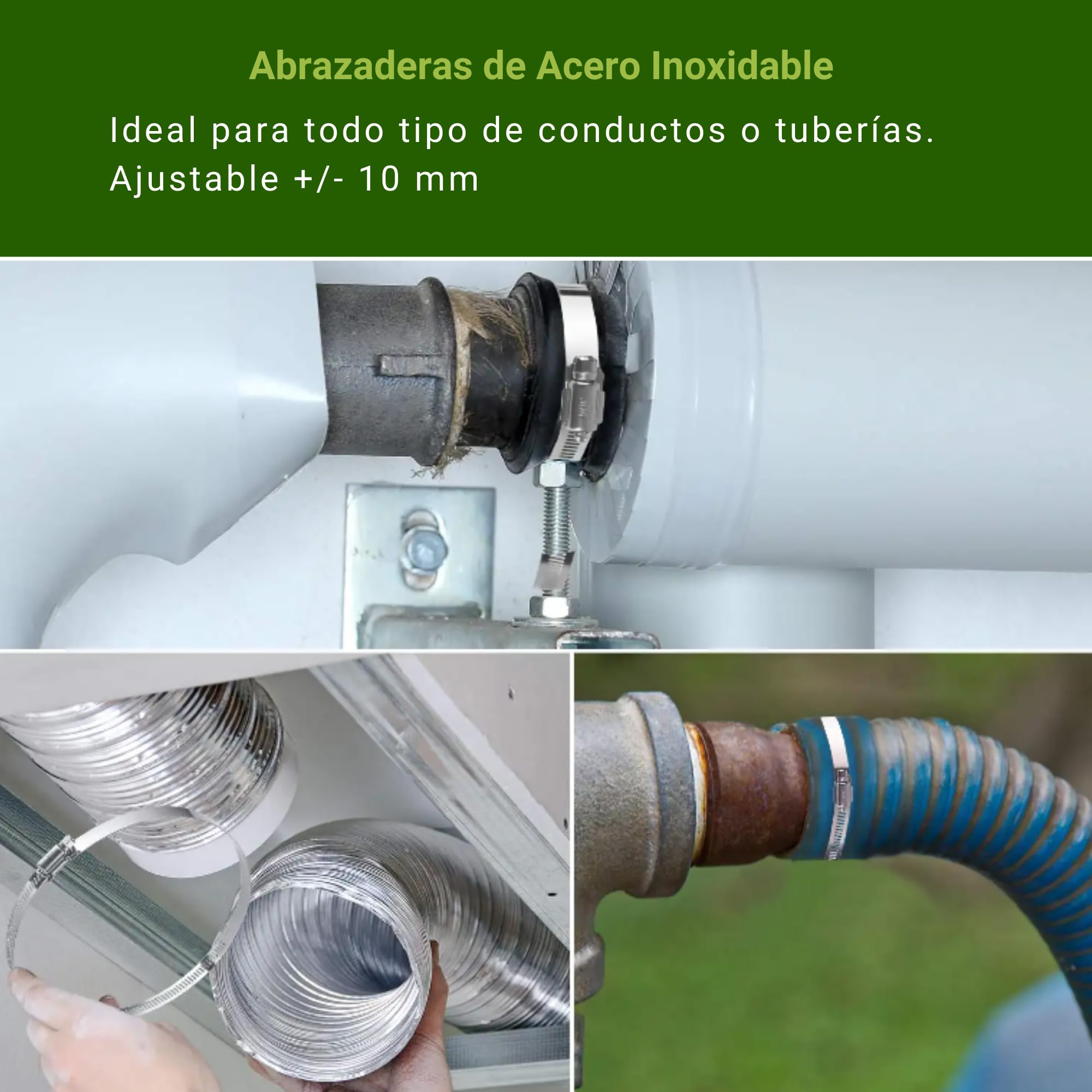 Lot 6 Colliers Serrage Inox 250mm - Pinces Tuyaux Robuste Pour Plomberie Et Ventilation