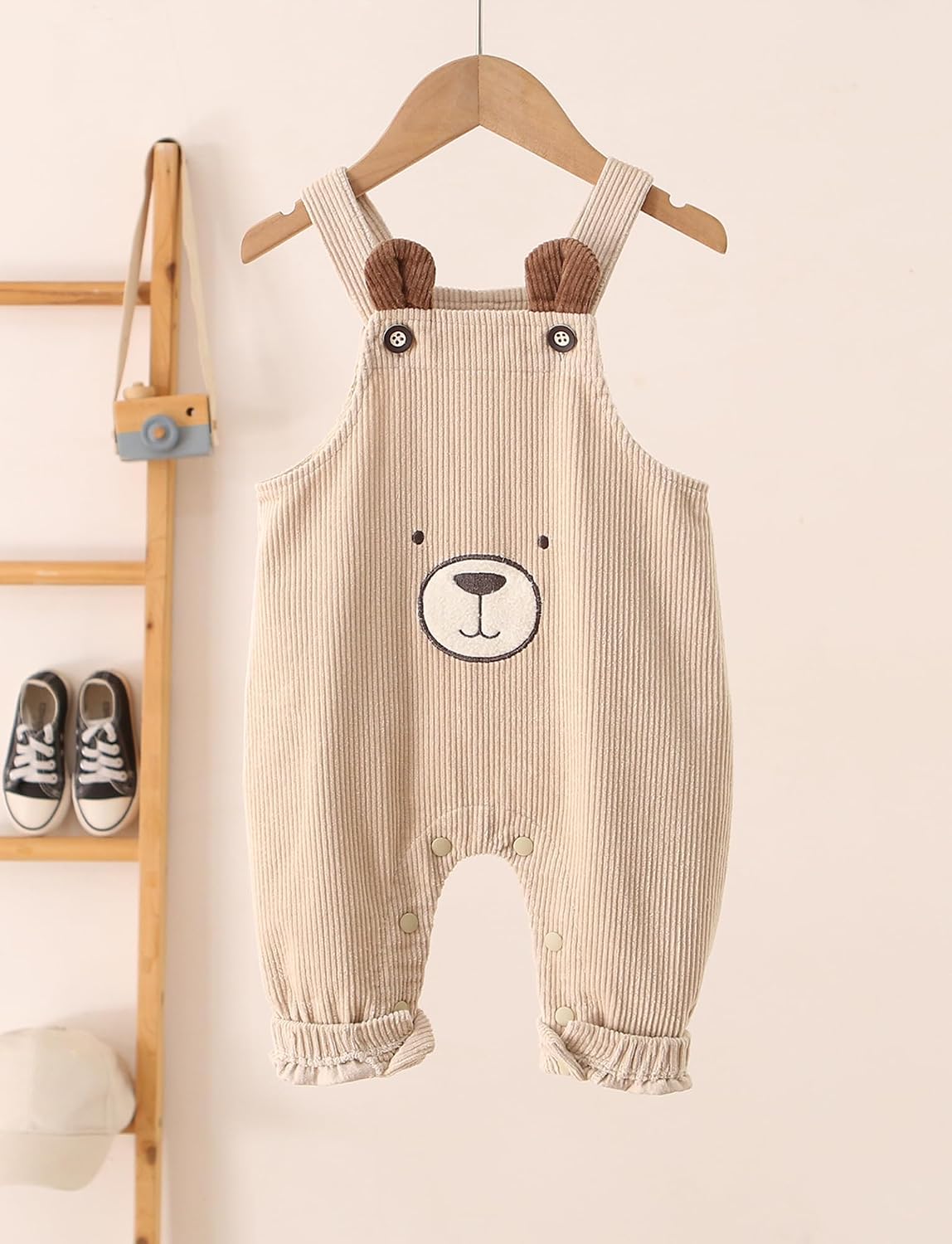 Happy Cherry Toddler Boy Girl Soft Corduroy Suspender Pants Baby Bib Overalls Infant Adjustable Button Romper