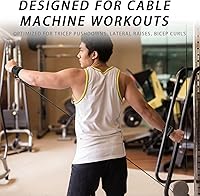 Vista 7 de Puños ajustables para muñeca de neopreno con correas acolchadas para equipos de entrenamiento de fuerza con máquinas de cable