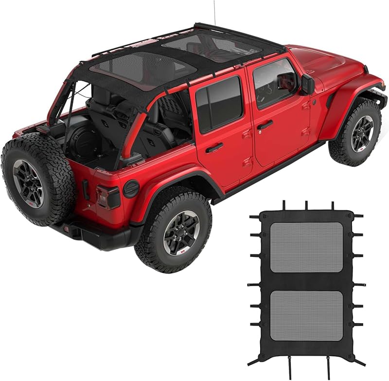 Tela de proteção solar para capota Jeep Wrangler JKU Jeliker – 4 portas, 2007 a 2017, 1 unidade