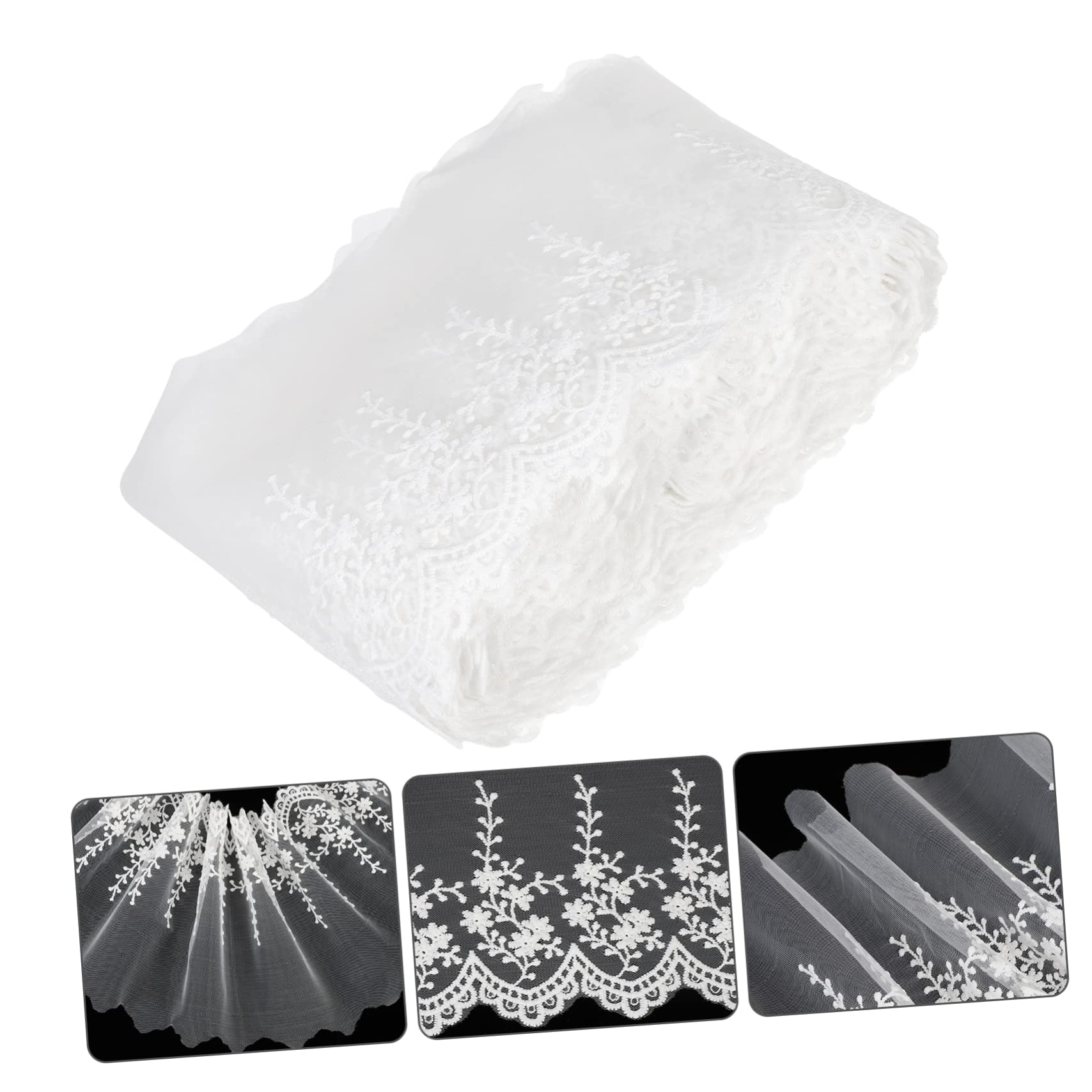 ifundom 2piezas Cinta De Encaje Para Manualidades y Costura Ribete De Yardas Para Decoración De Bodas Tarjetas Ropa y Proyectos