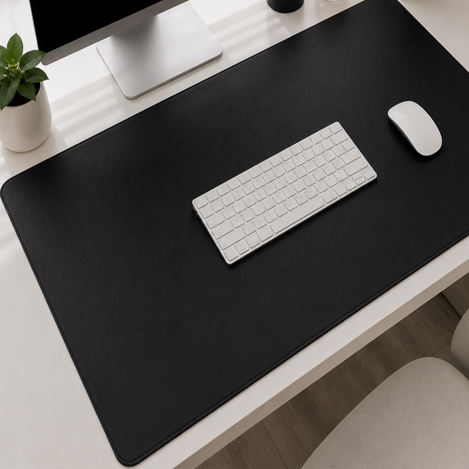 Grande Desk Mat da Scrivania, Tappetino Mouse XXL per Tastiera e Mouse | Protezione Tavolo Computer Premium, Superficie Impermeabile Liscia Antiscivolo per Ufficio Casa Gaming(Black,90x40cm)