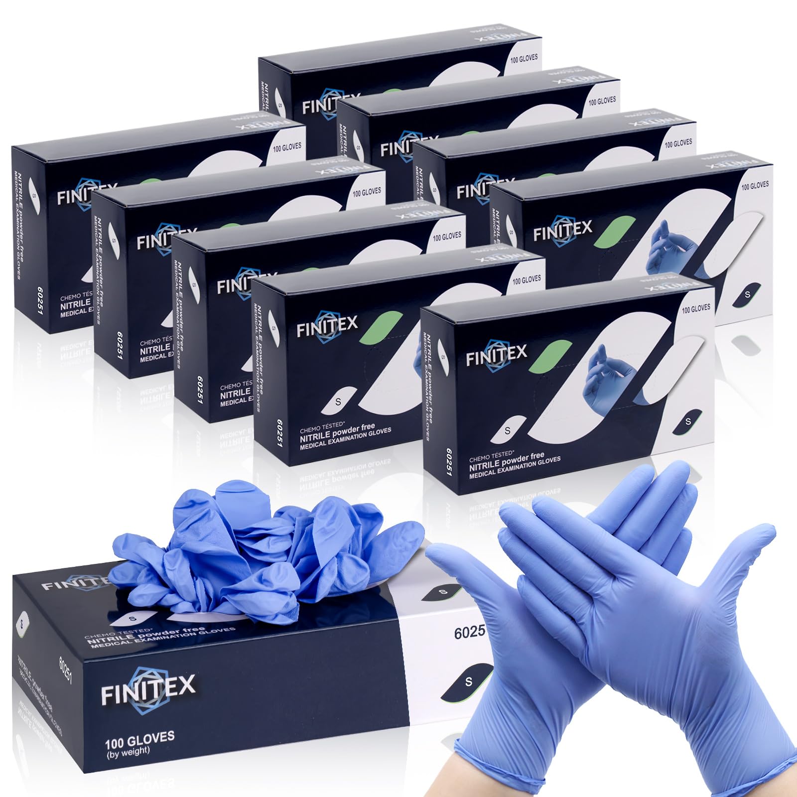 FINITEX Nitrile Disposable Gloves Medical Exam Gloves - 100/1000 PCS Latex-free Examination Purple Chemo Food Glove