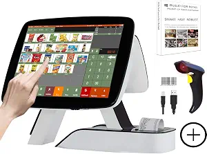 Touch Screen Cash Register POS System with Built-in Thermal Printer and Cash Drawer