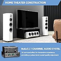 Vista 9 de Tube Amplifier, Tube Amplifier Home Audio, Stereo Vacuum Tube Amplifier, with Bluetooth 5.0, Treble Bass Control, Subwoofer Output, Headphone