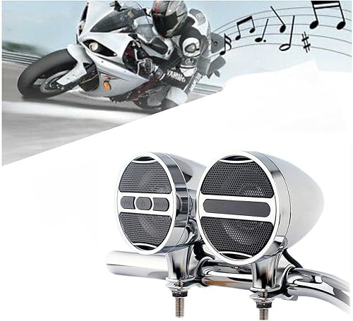 Sistema de altavoces estéreo de audio para motocicleta compatible con Bluetooth, MP3, radio FM USB, 12V, 2X, rojo, 12V, radio de audio para