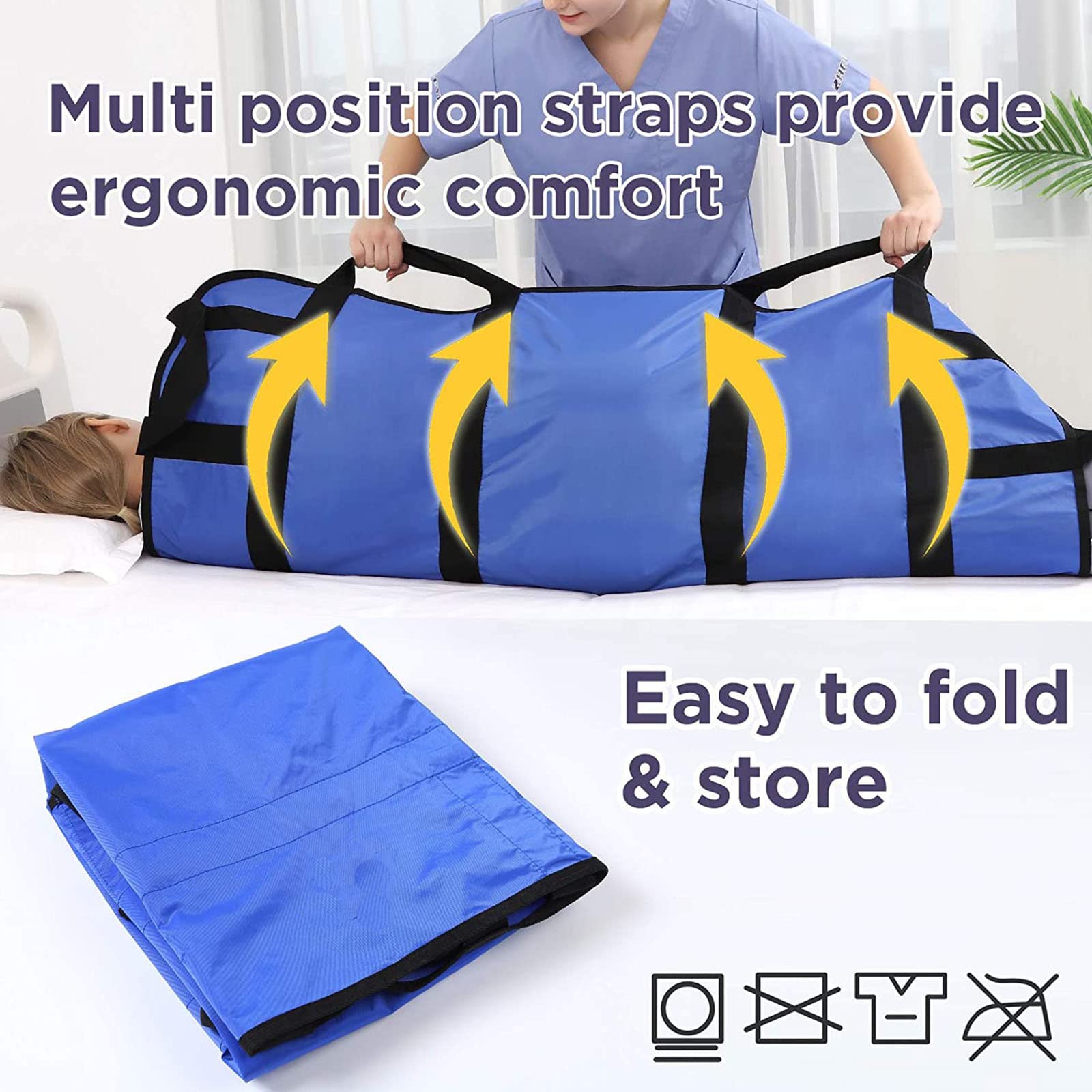 Almohadilla De Cama De Posicionamiento 43"X 27", Almohadilla De Cama De Posicionamiento con Asas,para Levantar, Girar, Mover Y Reposicionar A Pacientes Ayudar Al Paciente Vuelta