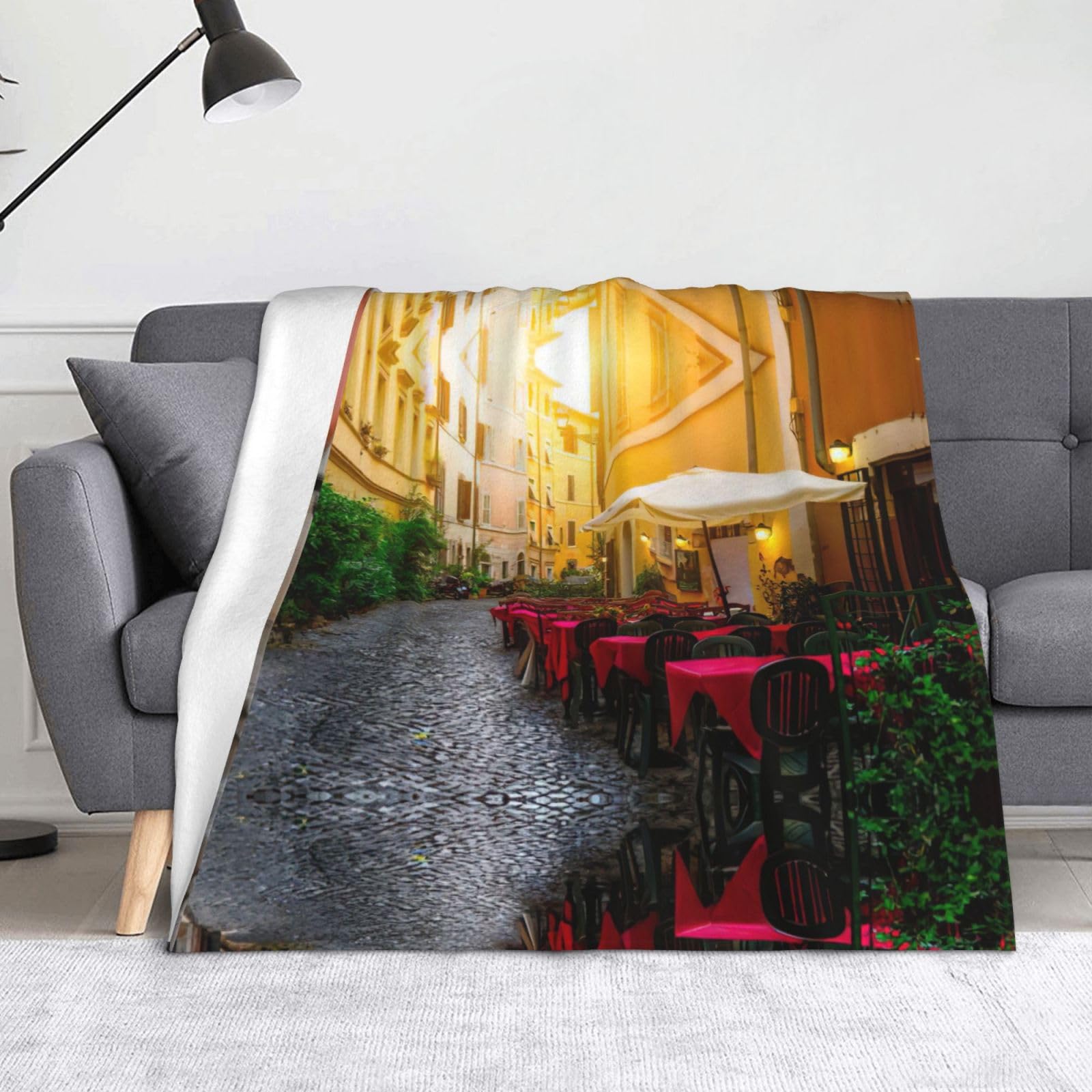Couverture en peluche pour Halloween et soirées cocooning d'automne
