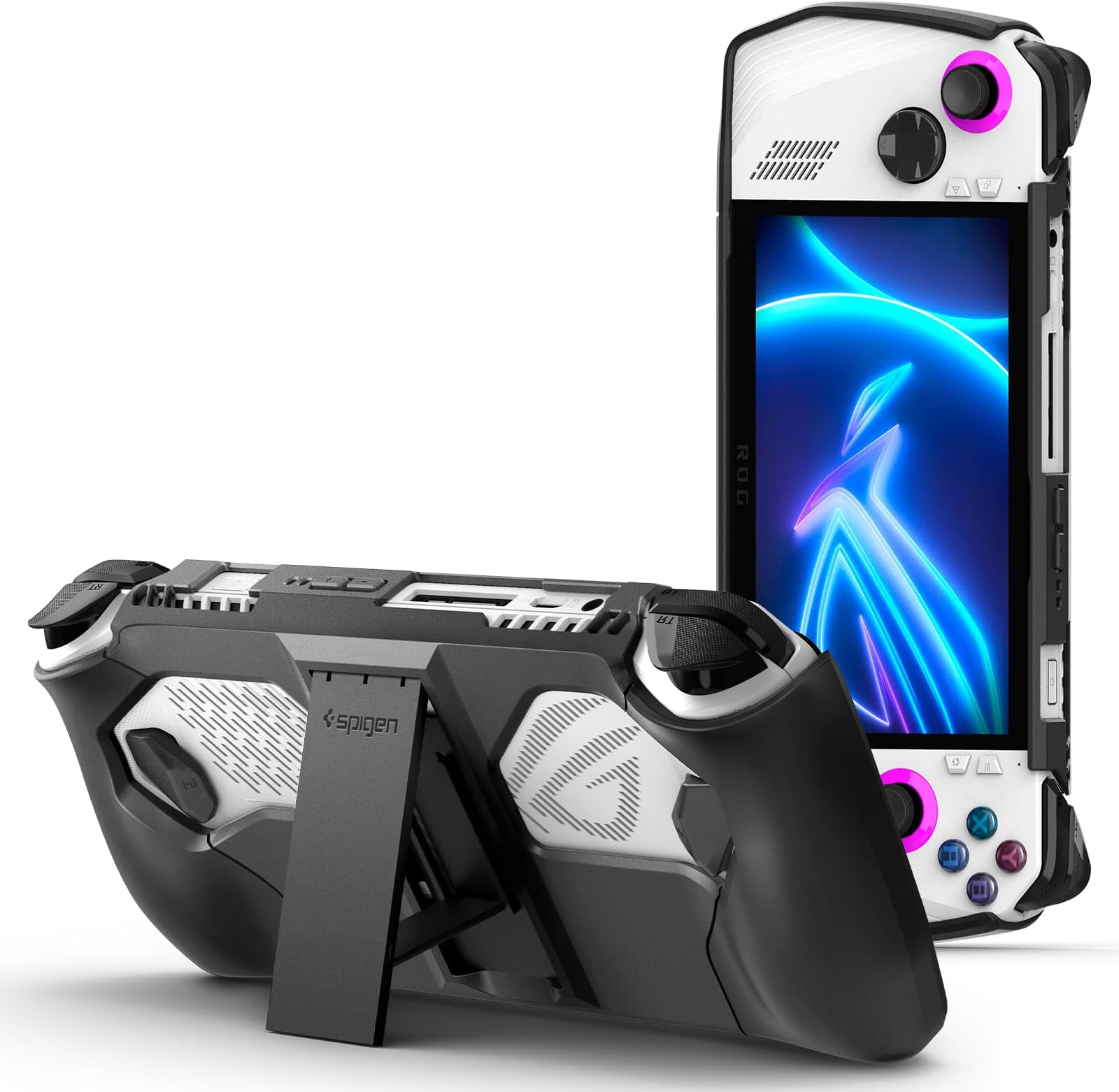 Spigen Thin Fit Pro ASUS ROG Ally (2023) RC71L Case with Kickstand (2023) Protective TPU & PC Cover with Shock-Absorption Anti-Scratch Protector - Black