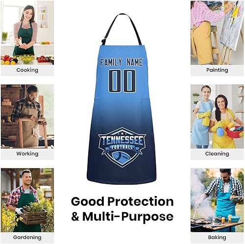 Miniatura 8 de Delantal personalizado con nombres y números personalizados, regalo para mamá y esposa, fanáticos, mujeres, cocina de cocina