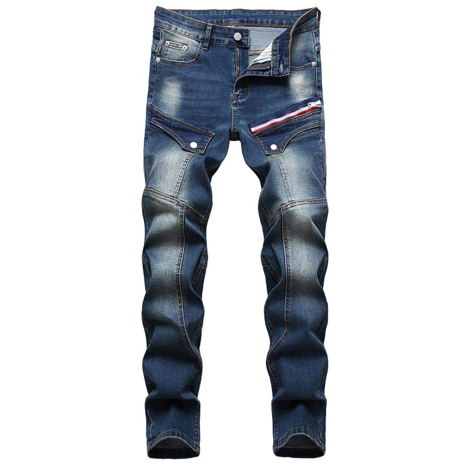 WQZYY&ASDCD Jeans Pantalon Denim Hole Jeans Ripped Für Herren Hip Hop Punk Streetwear