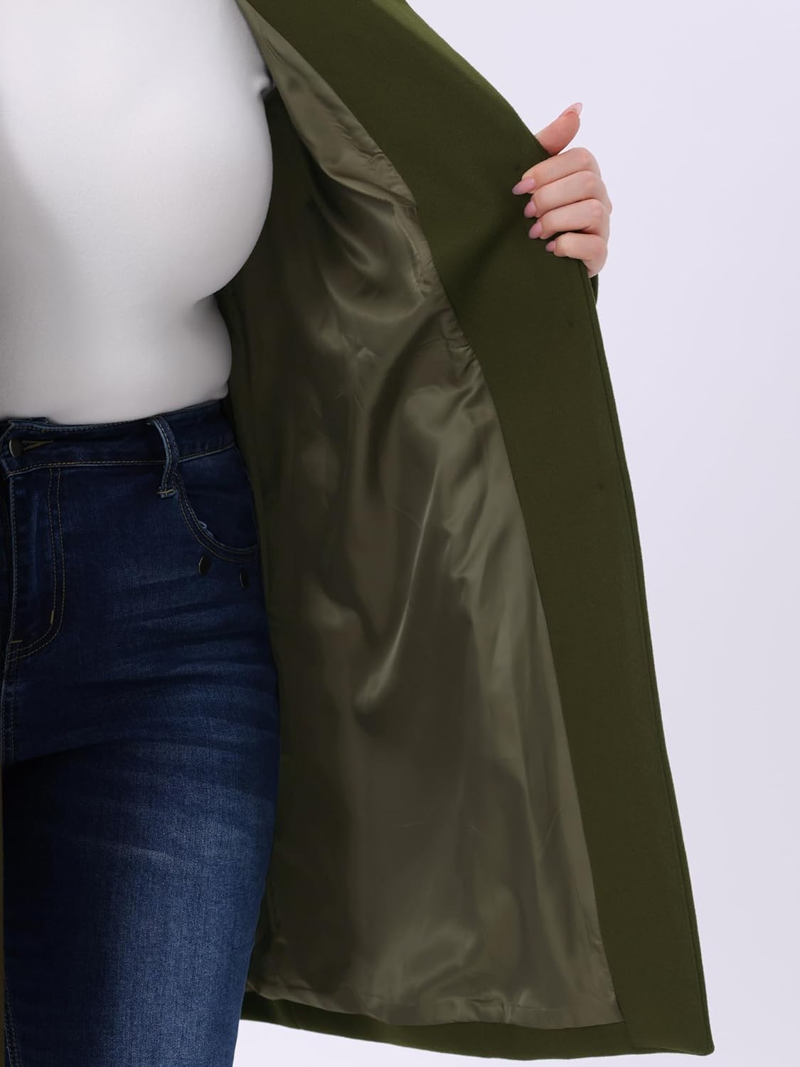 Agnes Orinda Plus Size Winter Coats for Women Mid Length Notch Lapel Single Breasted Pea Coat Jacket Trendy Dressy 2025