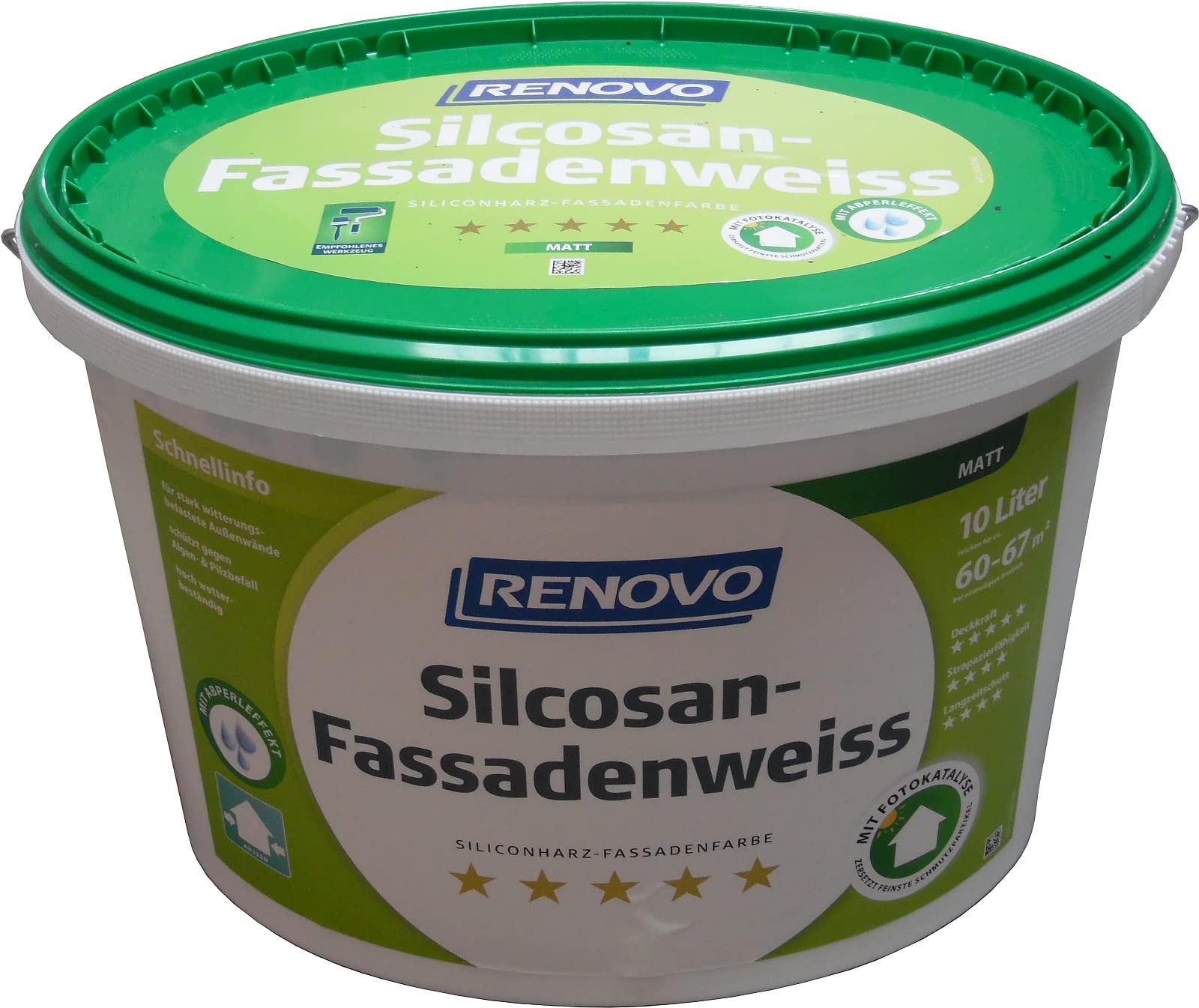 RENOVO,Silcosan-Fassadenweiß, 10 Liter,10 l