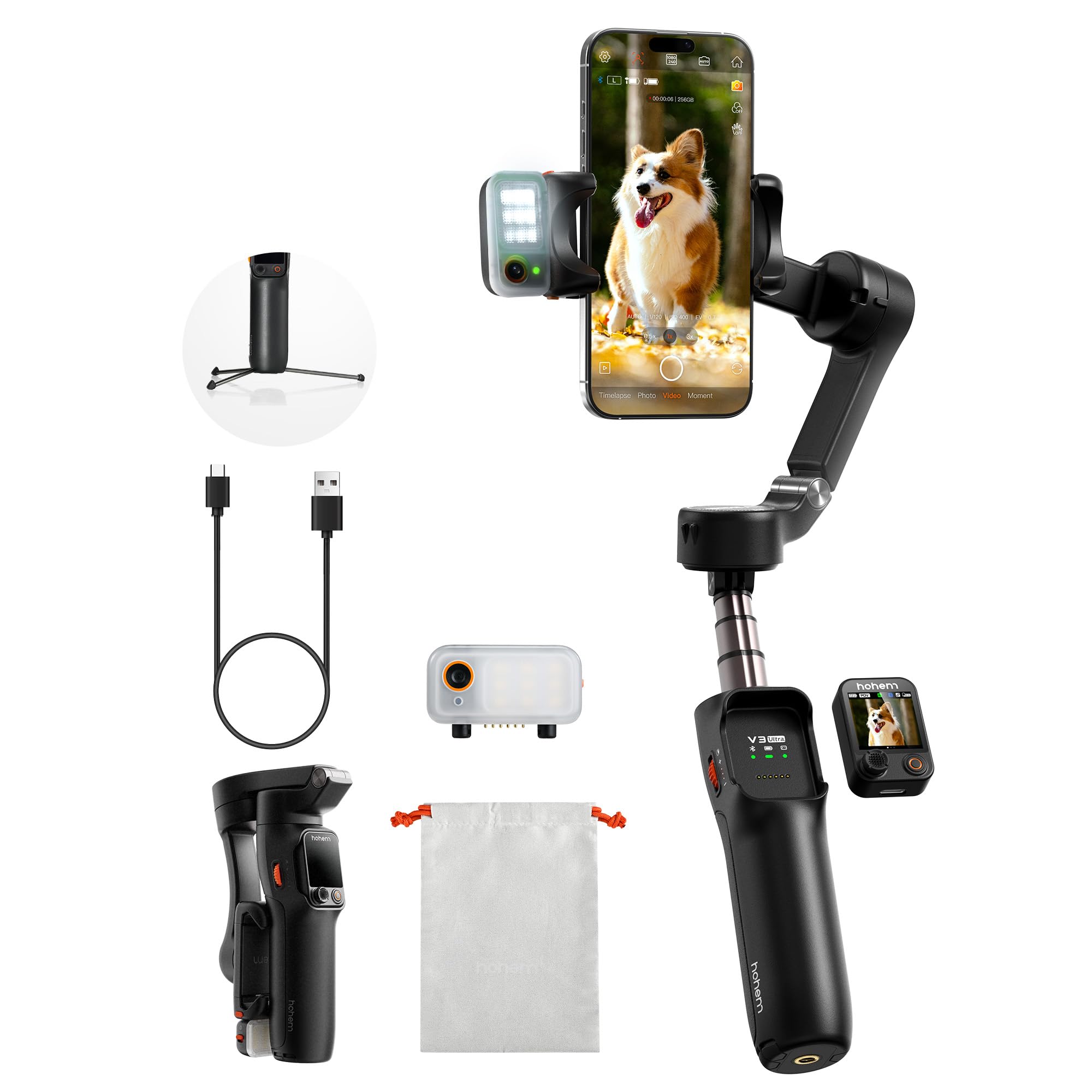 スマホアクセサリー hohem iSteady V3 Amazon.com: hohem iSteady V3 Gimbal Stabilizer for iPhone