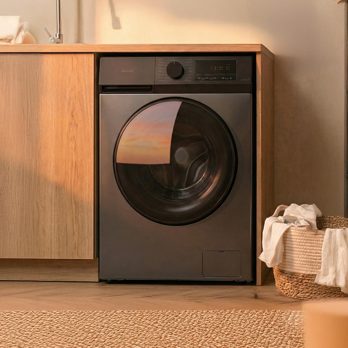 Cecotec Lave-linge à Chargement Frontal 10Kg Bolero DressCode 10450 Inverter Steel, 1400 tr/min, 16 programmes, Classe A-10%, Moteur Inverter Plus, Pearl Drum, Fonction Silence, KidLock, Acier