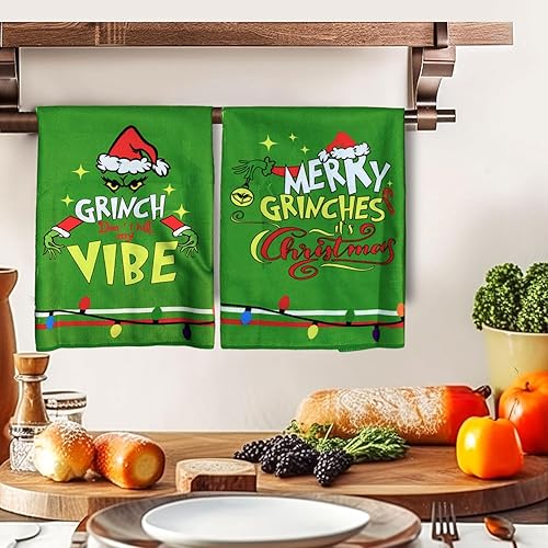 Miniatura 6 de Toalla de cocina de Navidad, 3 piezas de trapos de cocina de 17.7 x 27.5 pulgadas, absorbentes y reutilizables, para secar, limpiar, cocinar y