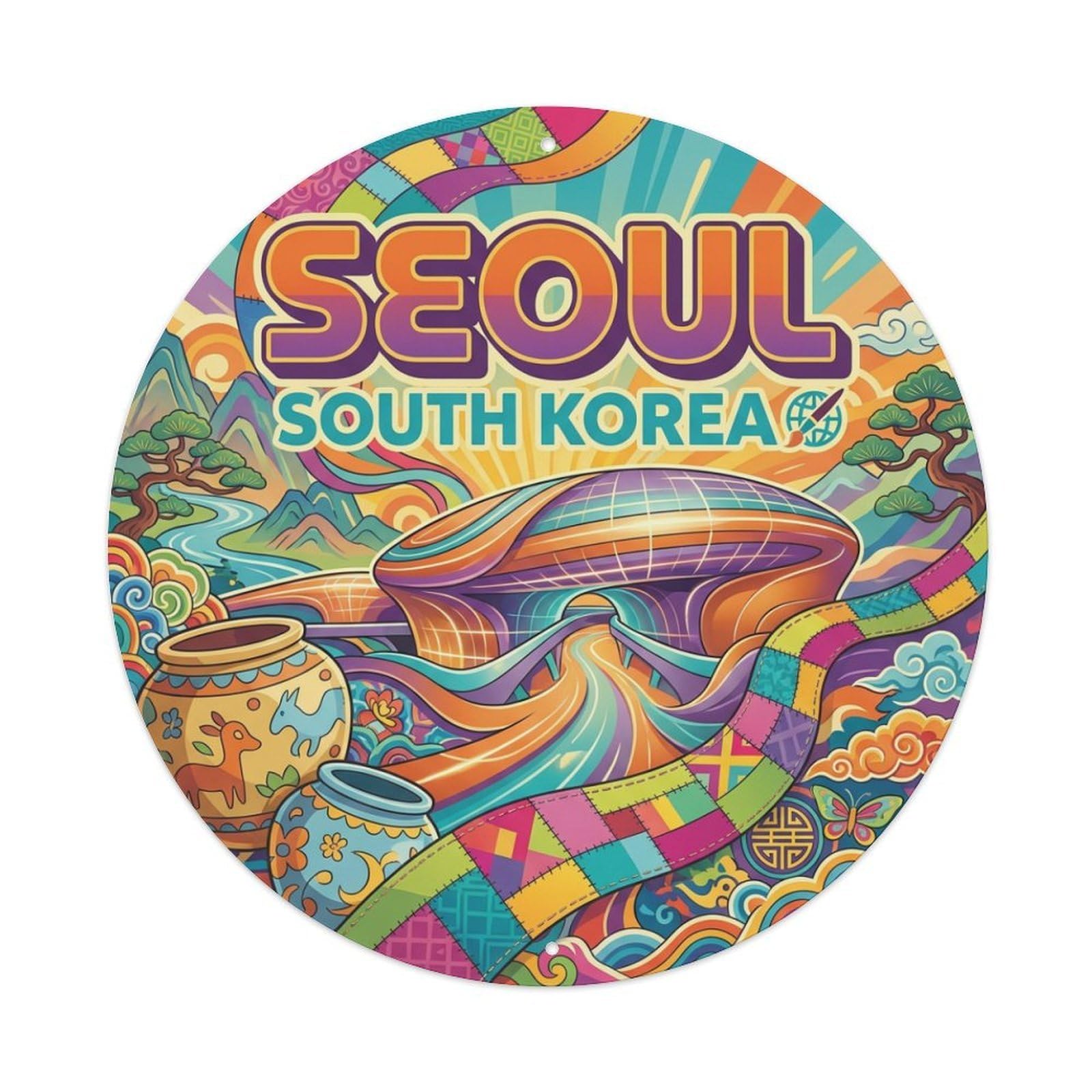 Vintage Travel Seoul Korea Creation Metal Tin Sign