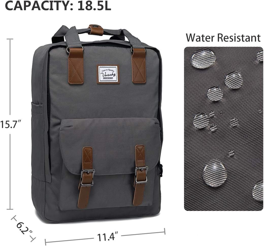School Backpack for Men and Women, Unisex Vintage Water Resistant Casual Daypack Rucksack Bookbag for College Fits 15inch Laptop Backpack