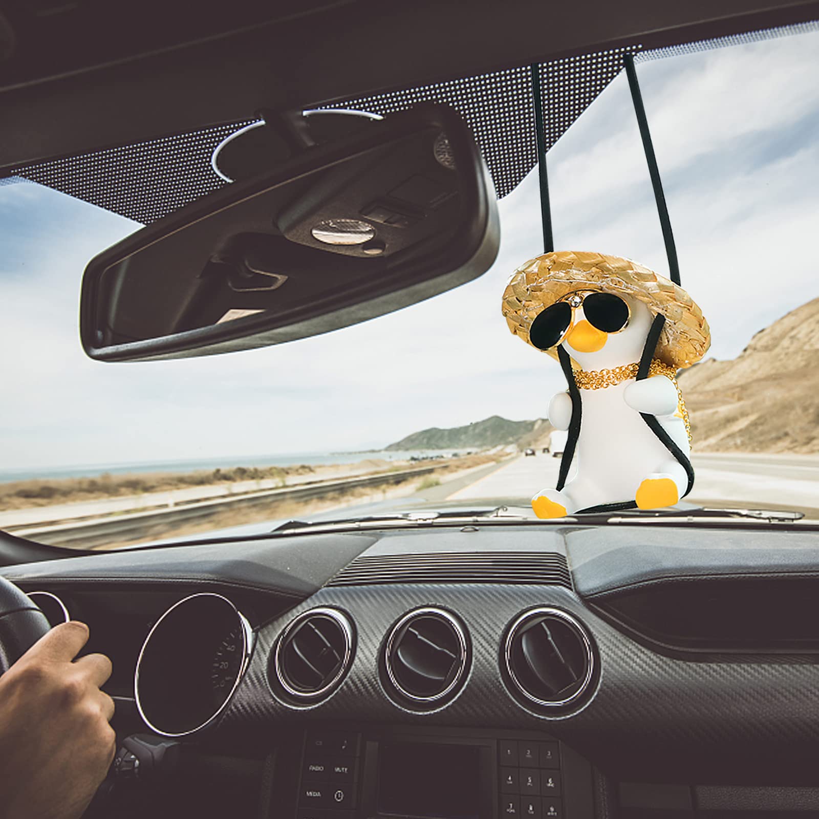 Cute Crochet Swngng Duck Car Mrror Hangng Accessores, Handmade
